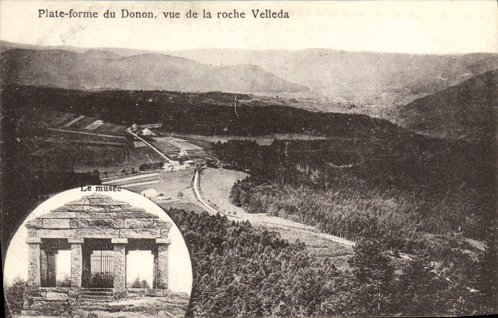 VINTAGE POSTCARD Platform Of Donon Seen Of the Velleda Rock the museum