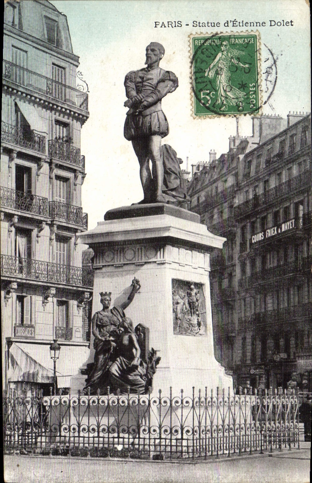 CPA Paris Statue d'Etienne Dolet