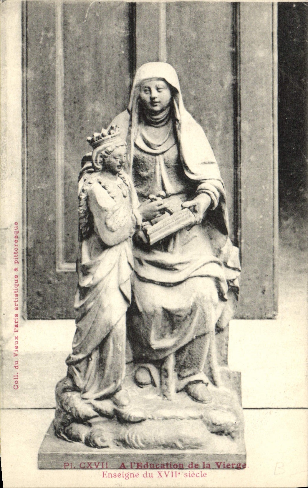 VINTAGE POSTCARD Paris the Education Of the Virgin Teaches 17th