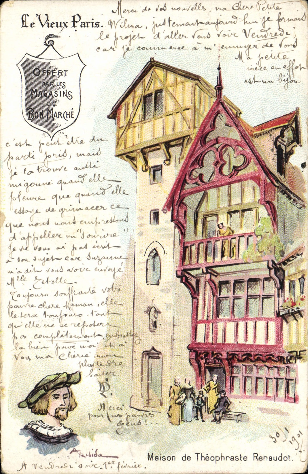 CPA Le Vieux Paris Maison De Theophraste Renaudot Magasins du Bon Marche