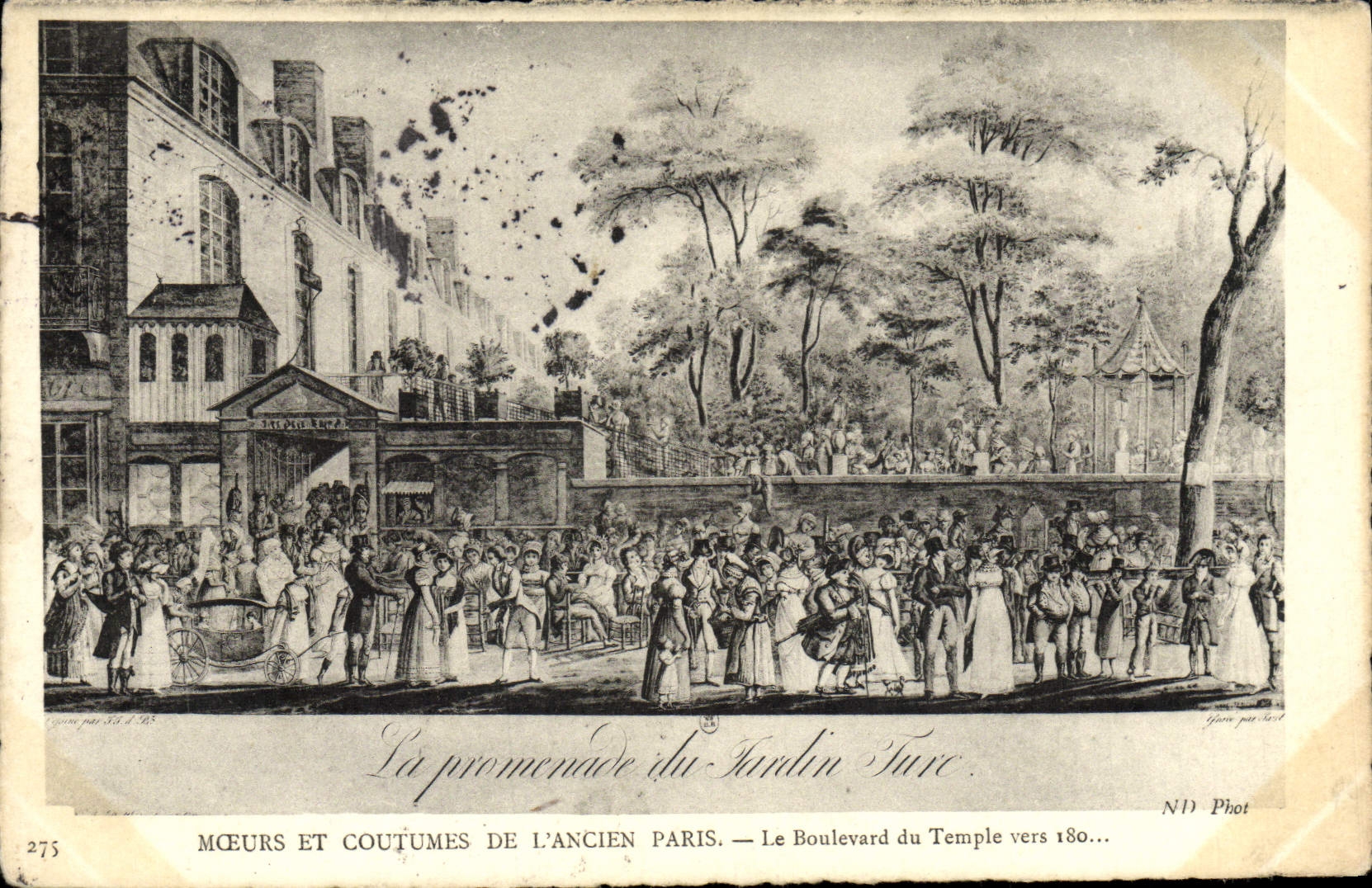 CPA Moeurs Et Coutumes De L'ancien Paris Le Boulevard Du Temple vers 180