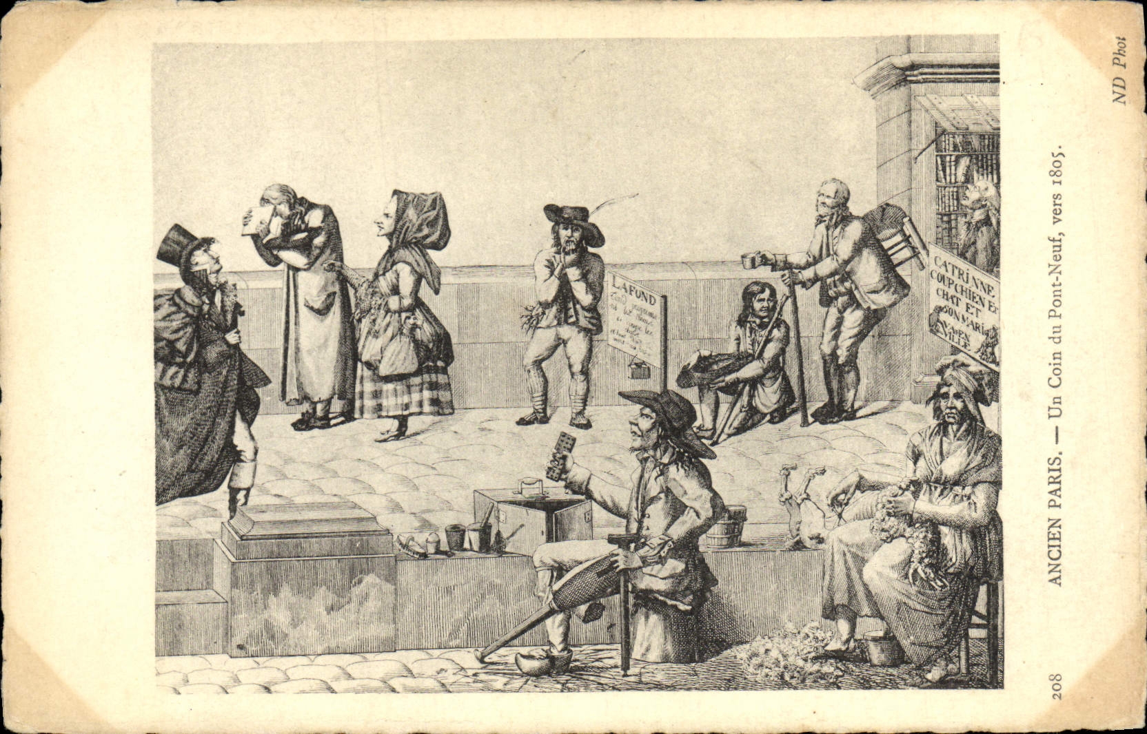 CPA Ancien Paris Un Coin Du Pont Neuf vers 1805