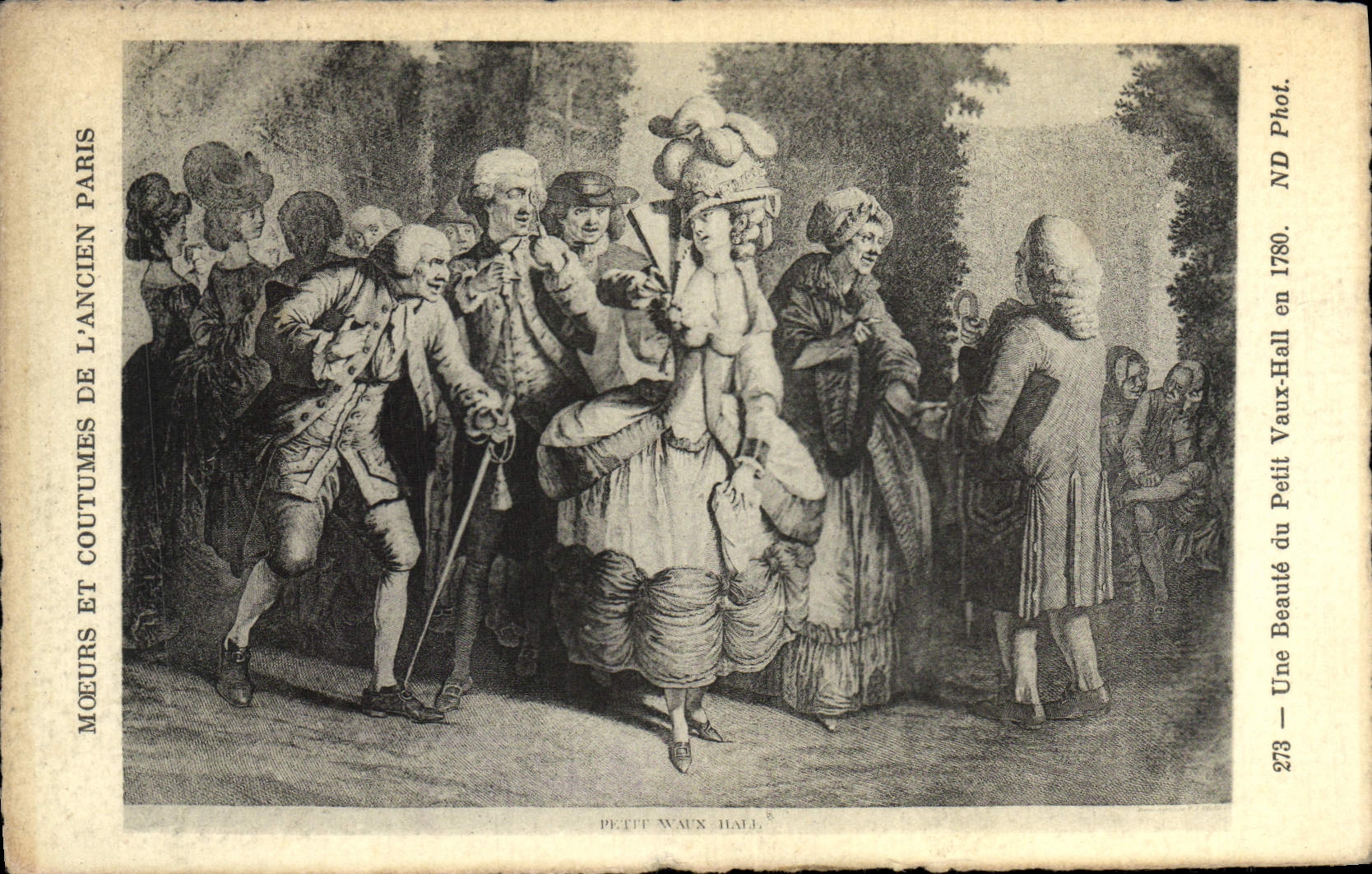 CPA Moeurs Et Coutumes De L'Ancien Paris Une Beaule Du Petit Vaux Hall en 1780