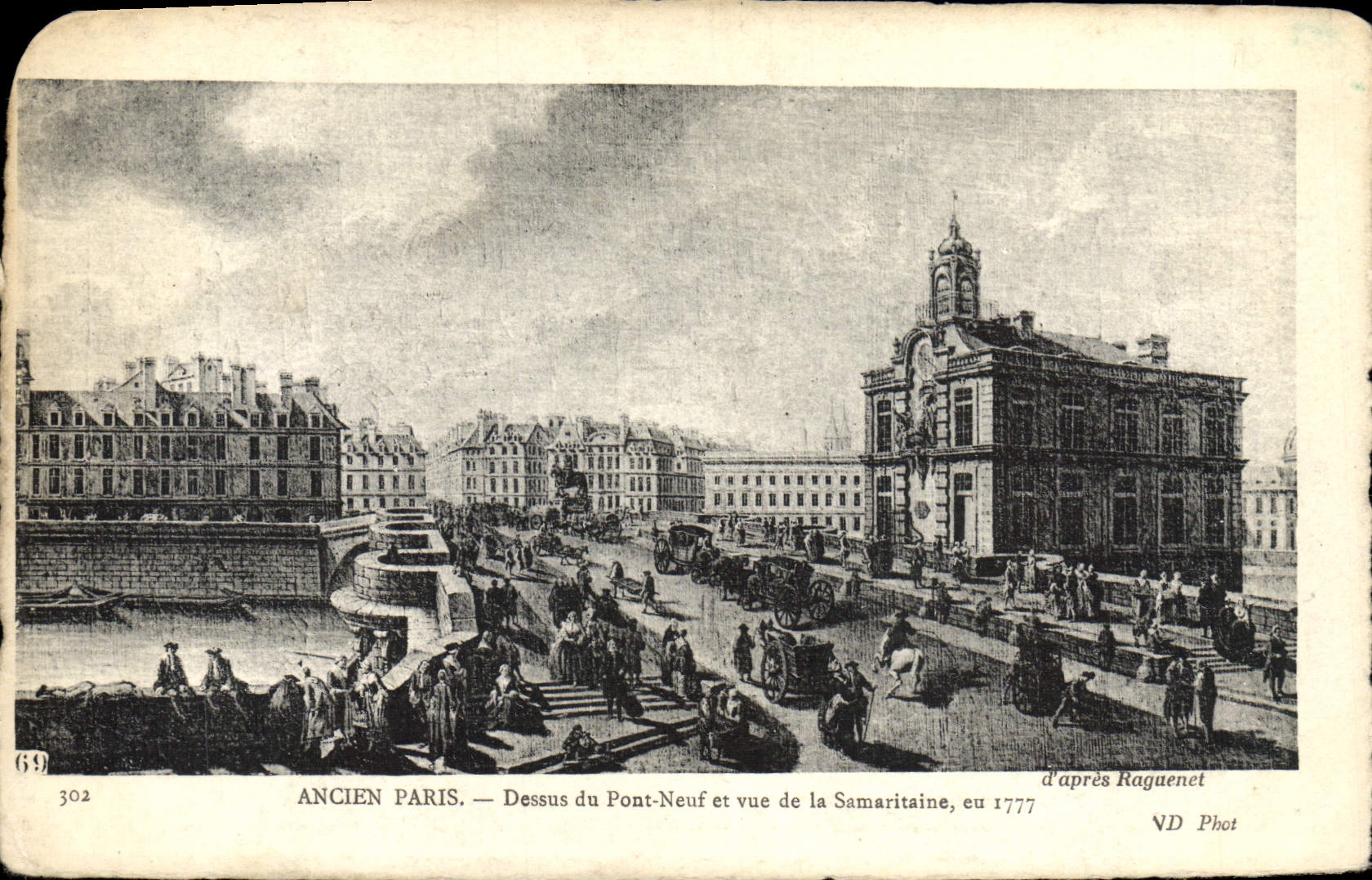 CPA Ancien Paris Dessus Du Pont Neuf Et Vue De La Samaritaine en 1777