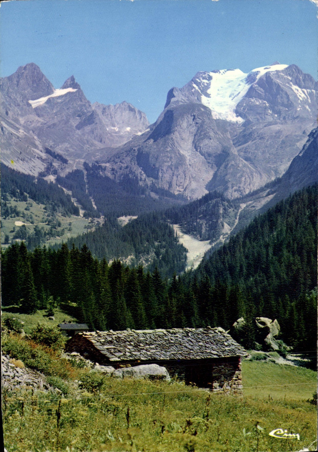 MODERN CARD Our Beautiful Alps Country cottage Of Mountain pasture Vis-a-vis the Majestic Summits