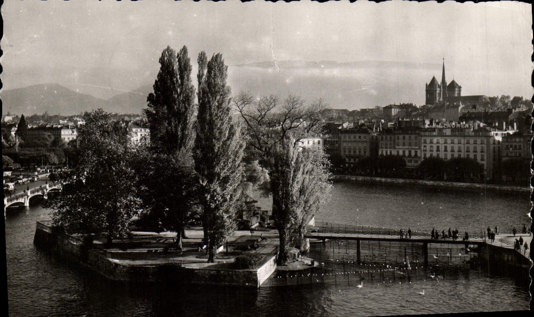 CPM Geneve L'Ile Rousseau Cathedrale St Pierre