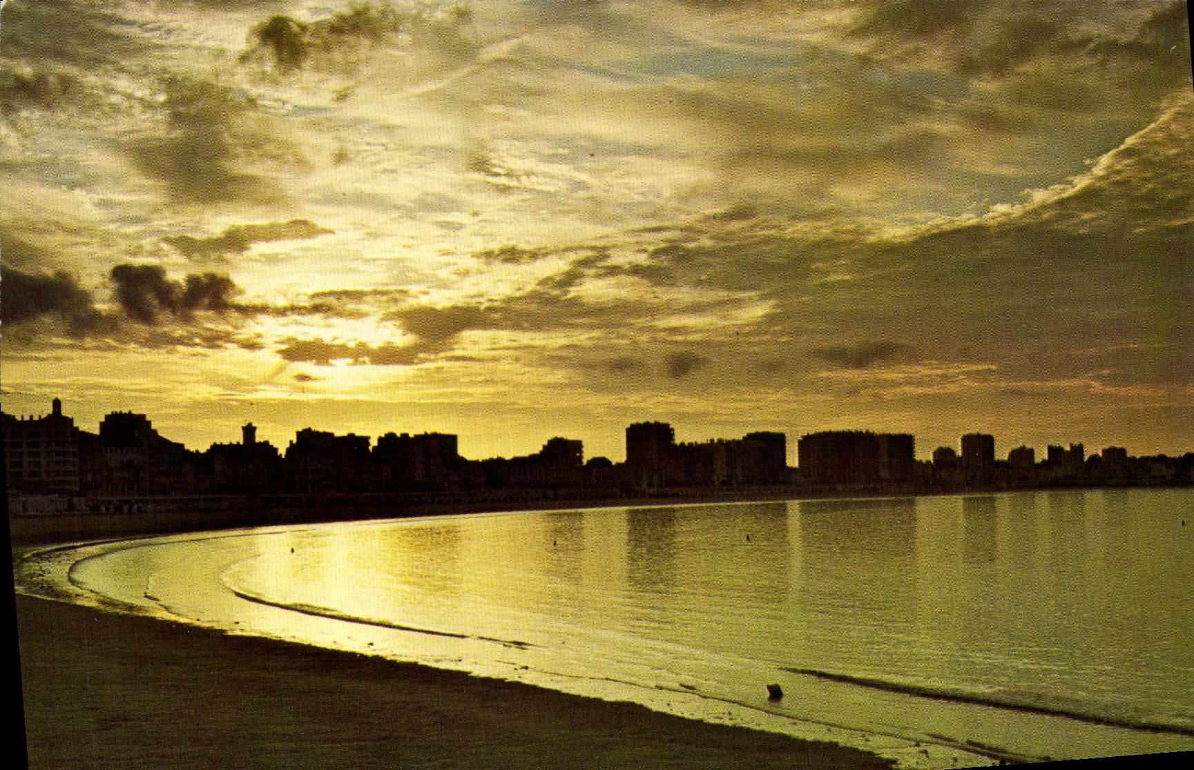 POSTAL MODERNA Sables d'Olonne la bahía del levantamiento del Sun