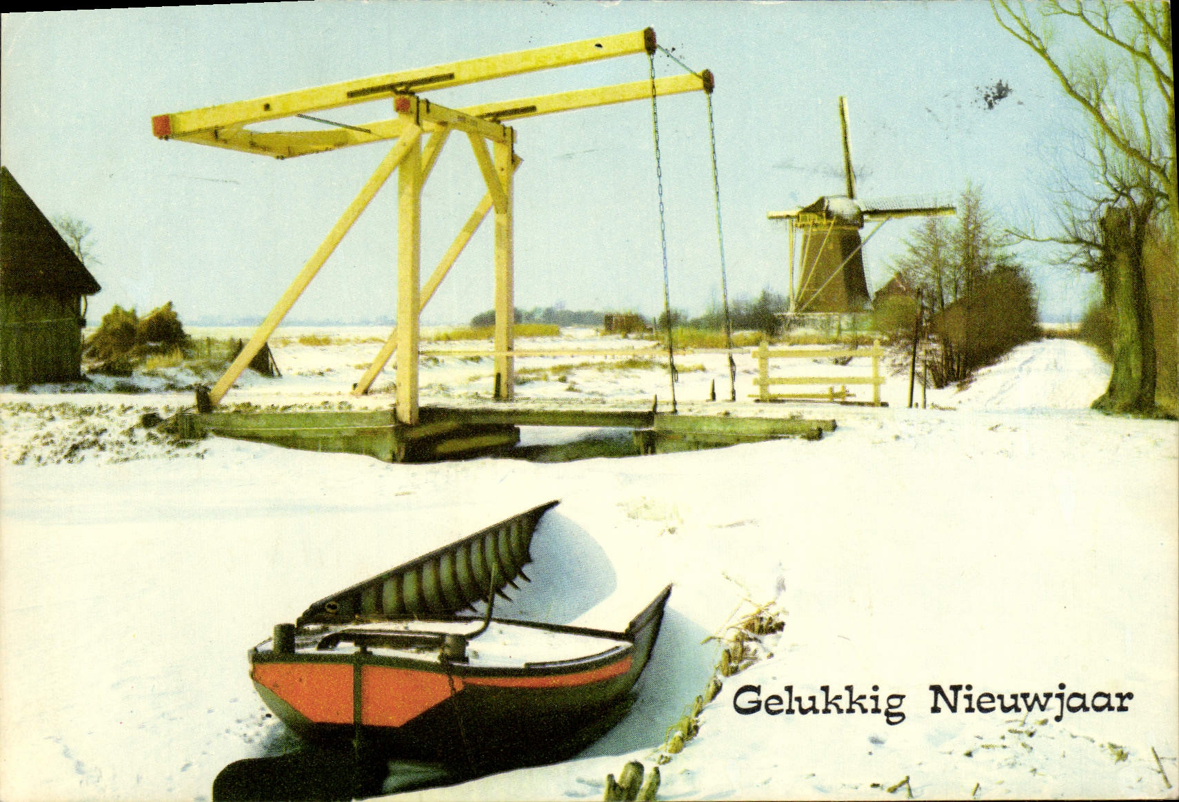 CPM Gelukking Nieuwjaar Moulin a vent