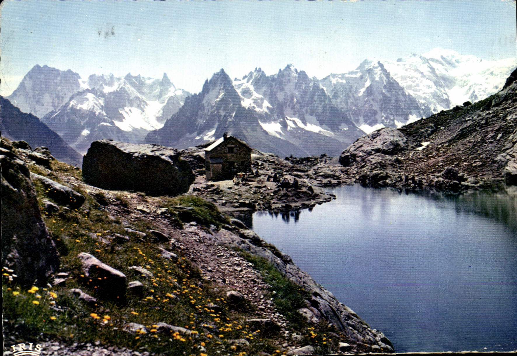 POSTAL MODERNA Chamonix Mont Blanc el lago blanco Jorasses grande las agujas De Chamonix y Mont Blanc