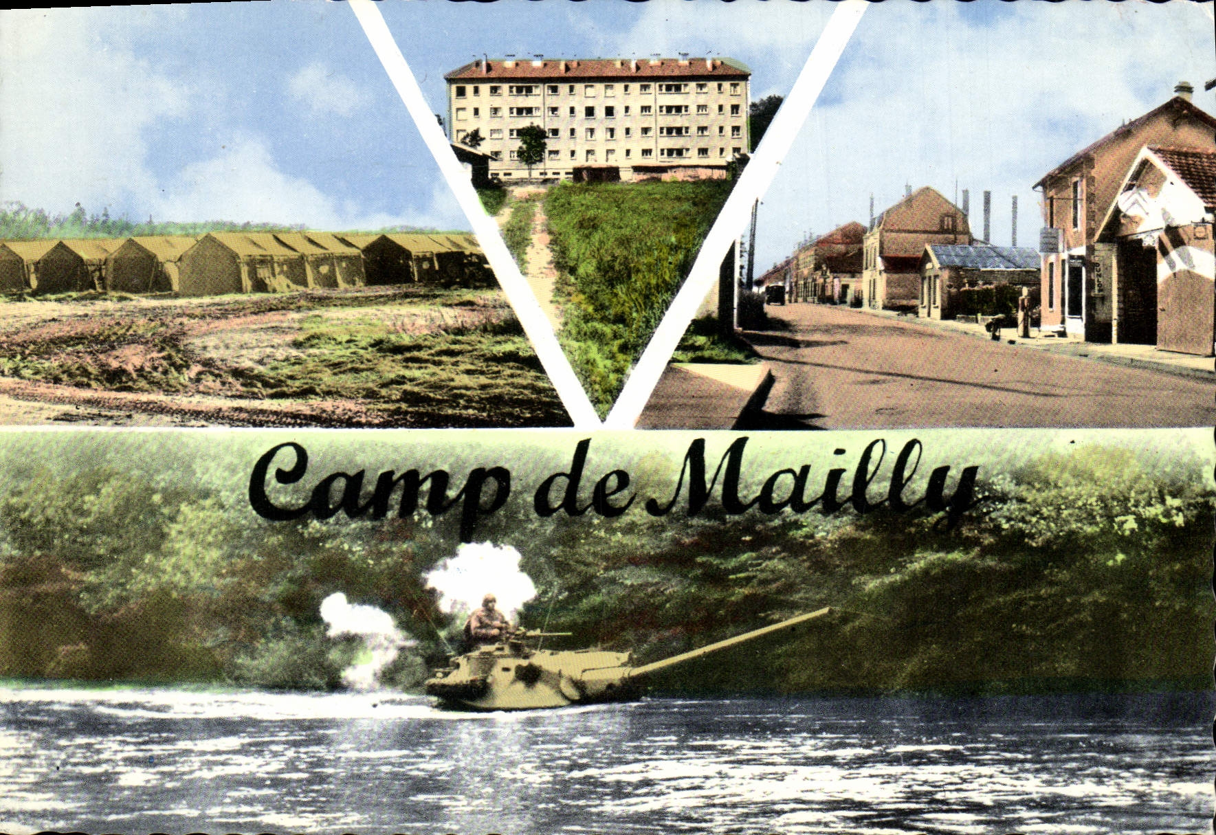 MODERN CARD Camp of Mailly Bivouac Residences Under Officers Street of the Camp Tank Militaria Tank