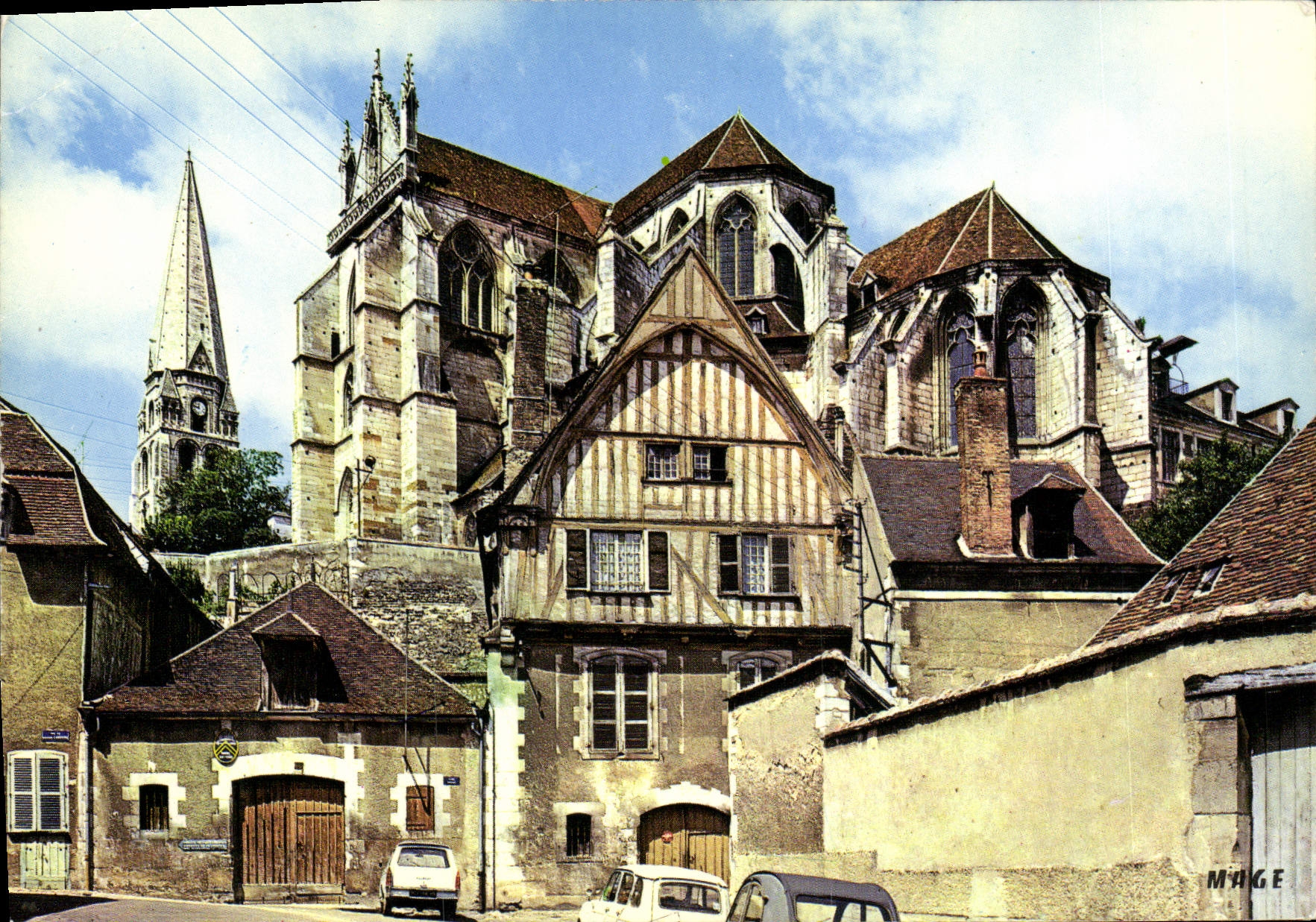 MODERN CARD Auxerre Apse of the Church Saint Germain