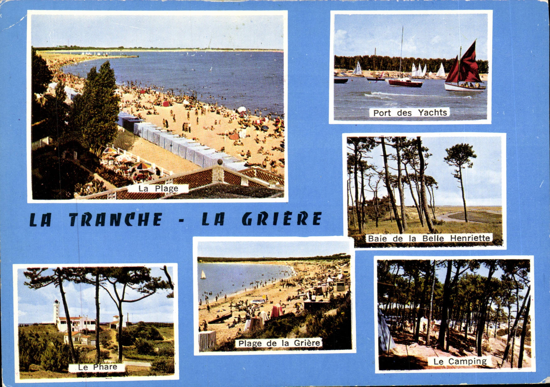 CPM La Tranche La Griere La plage Port des yachts Le phare Plage de la Griere Camping