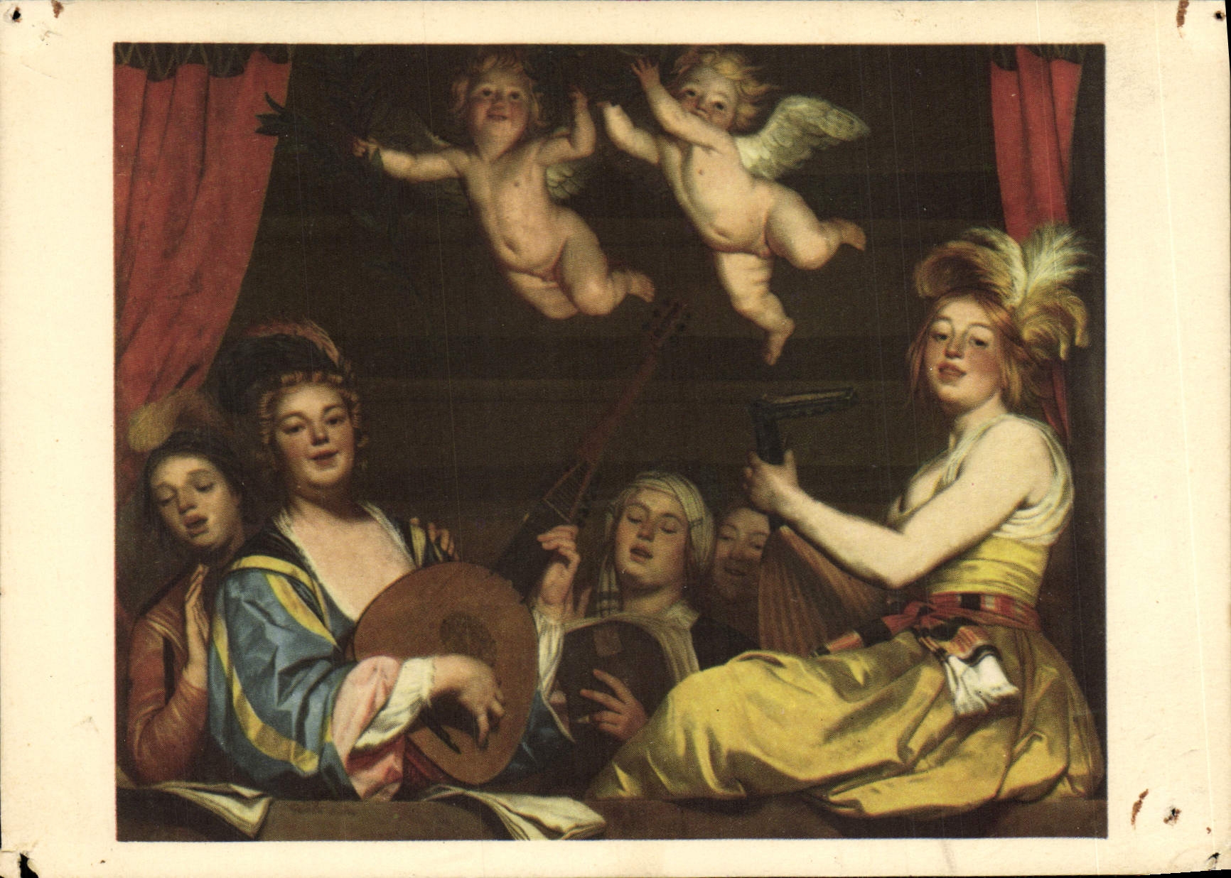 MODERN CARD Dutch Painting Pieter Claesz Museum of Louvre Angels Concert