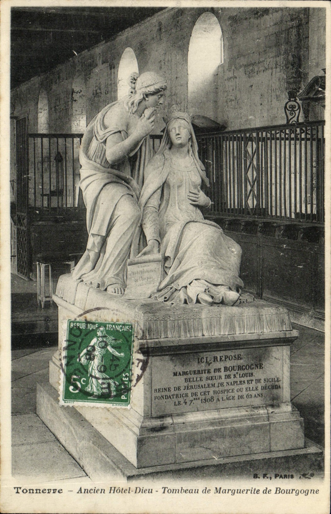 VINTAGE POSTCARD Thunder Old Hotel God Tomb of Marguerite of Burgundy