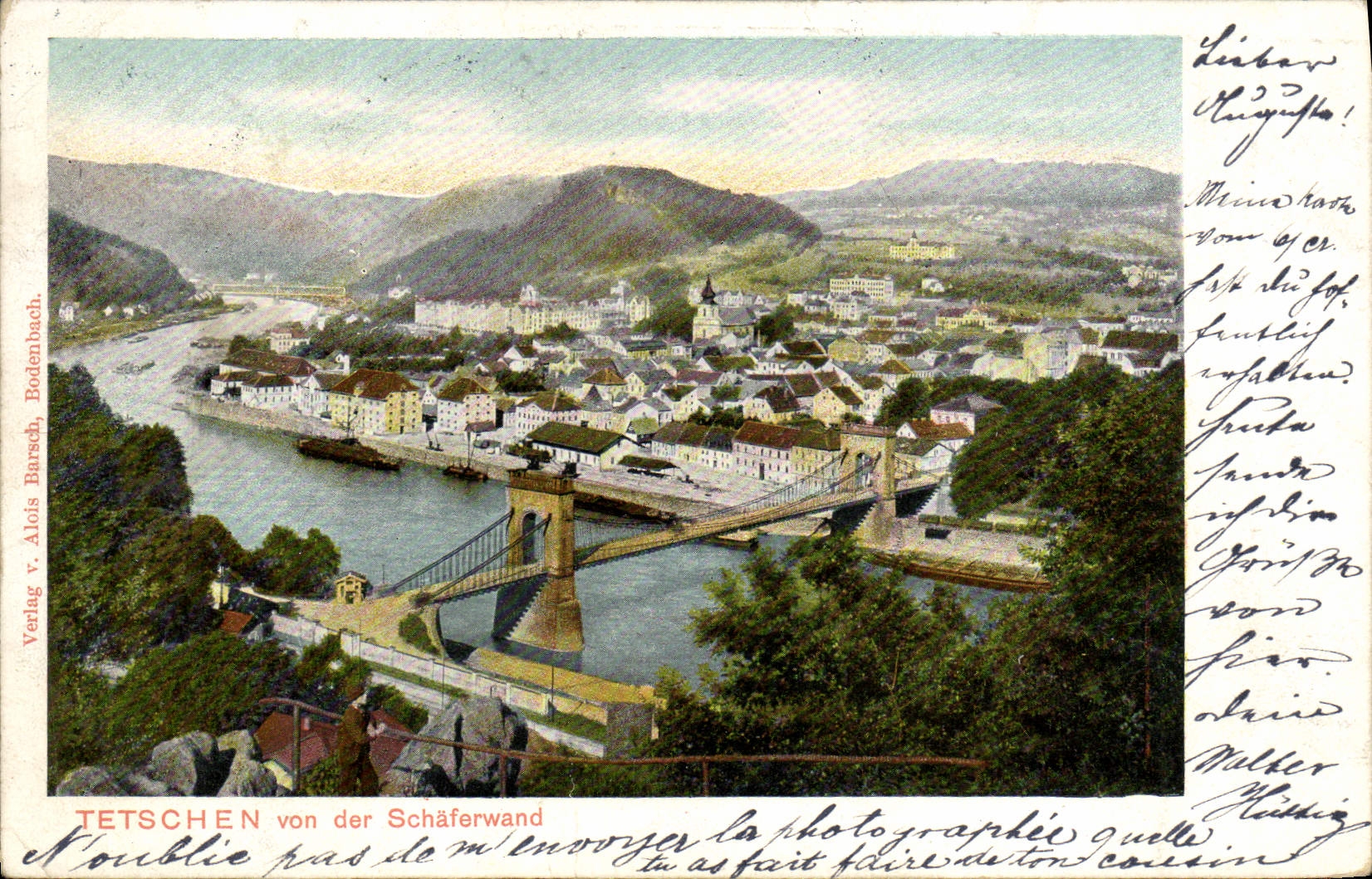 VINTAGE POSTCARD Tetschen von der Schaferwand