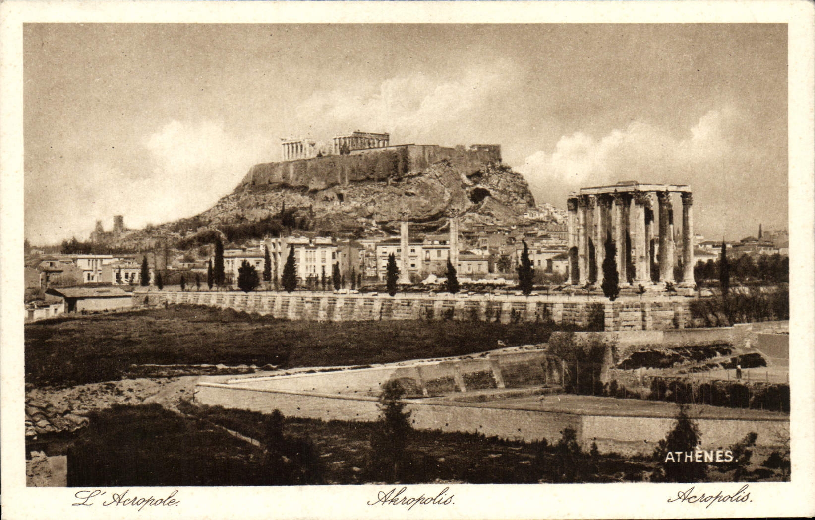VINTAGE POSTCARD Athens Acropolis