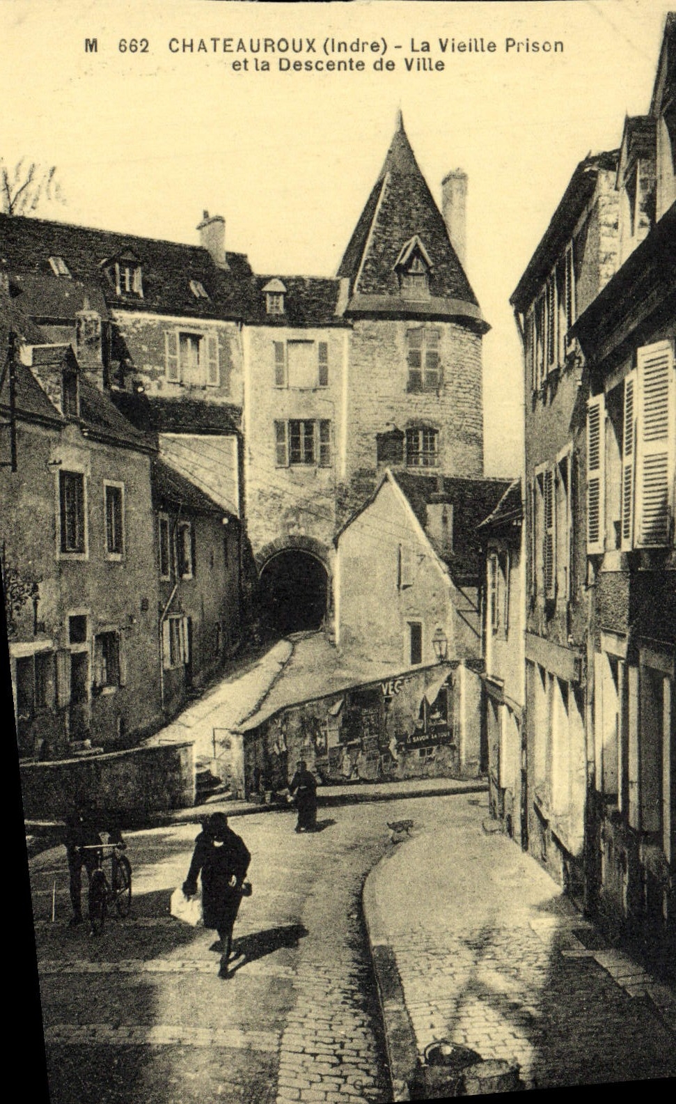 VINTAGE POSTCARD Chateauroux the Old Prison and Descent of City