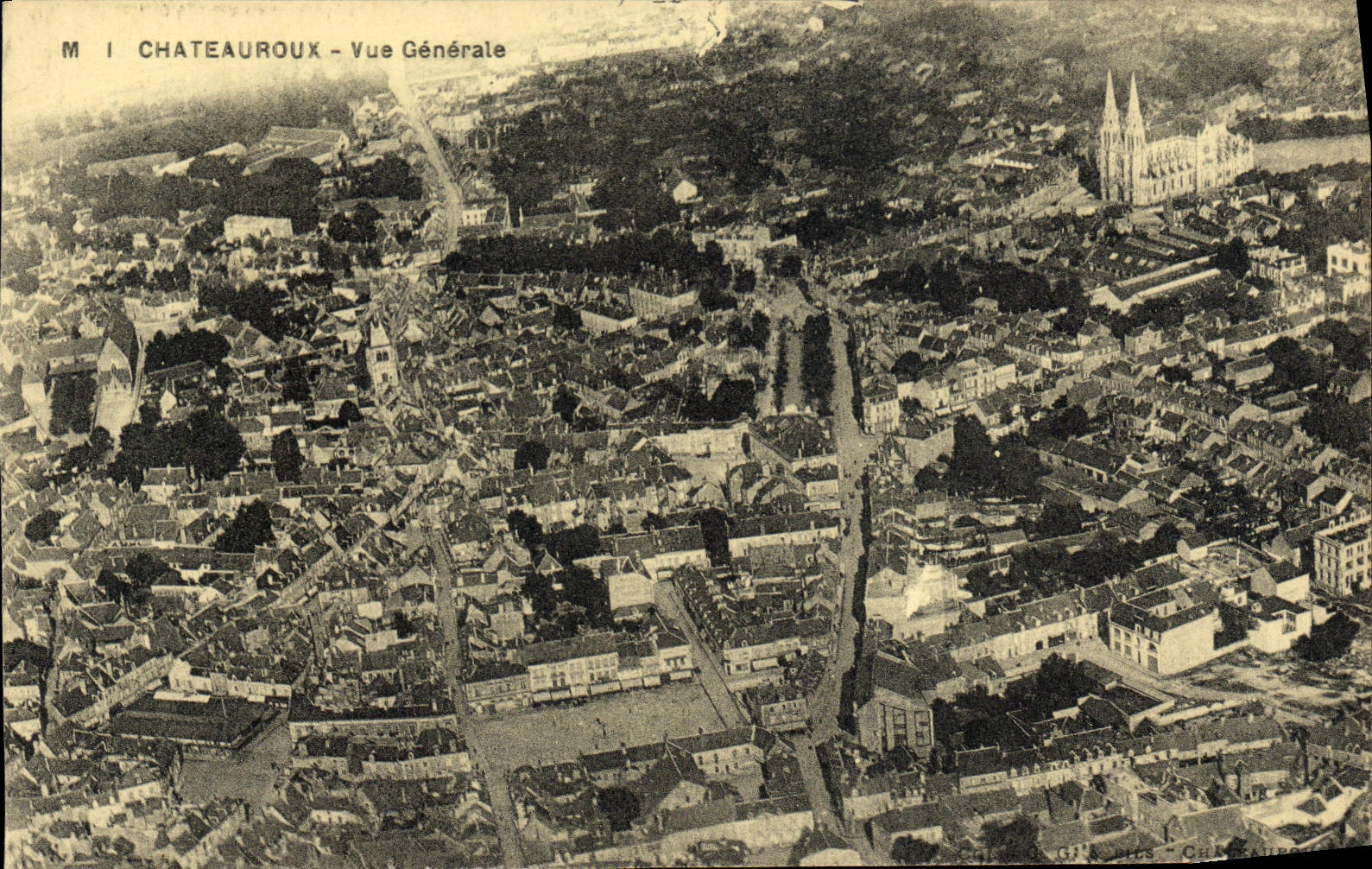 VINTAGE POSTCARD Chateauroux View
