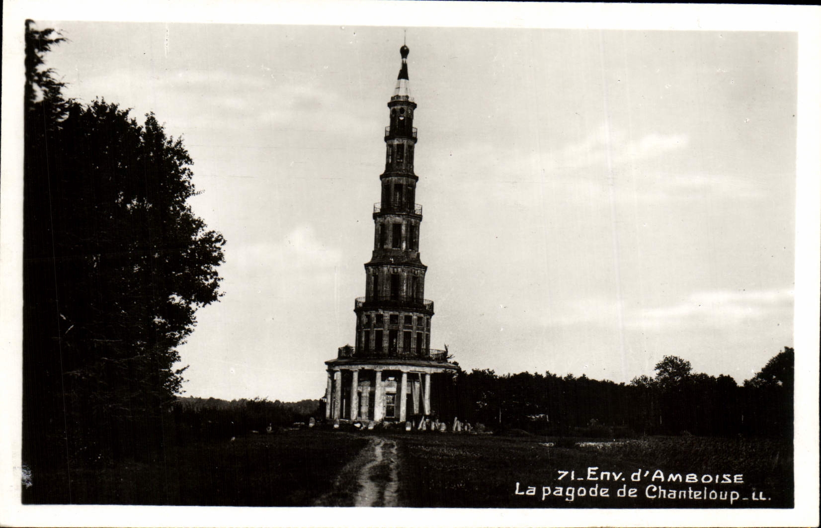 POSTAL Amboise ENV de la VENDIMIA la pagoda de Chanteloup