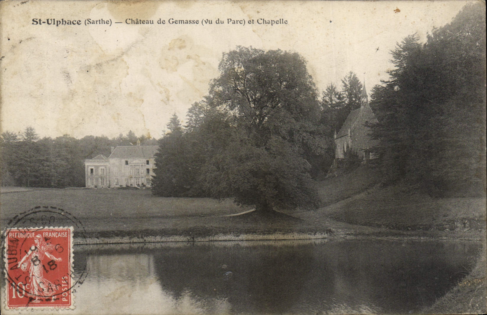 VINTAGE POSTCARD St Ulphace Castle of Gemmated seen park and vault