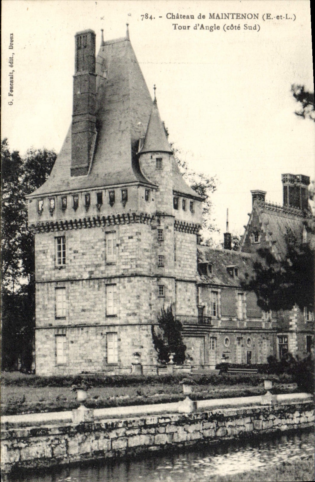 Castillo de la POSTAL de la VENDIMIA de la vuelta de Maintenon del ángulo