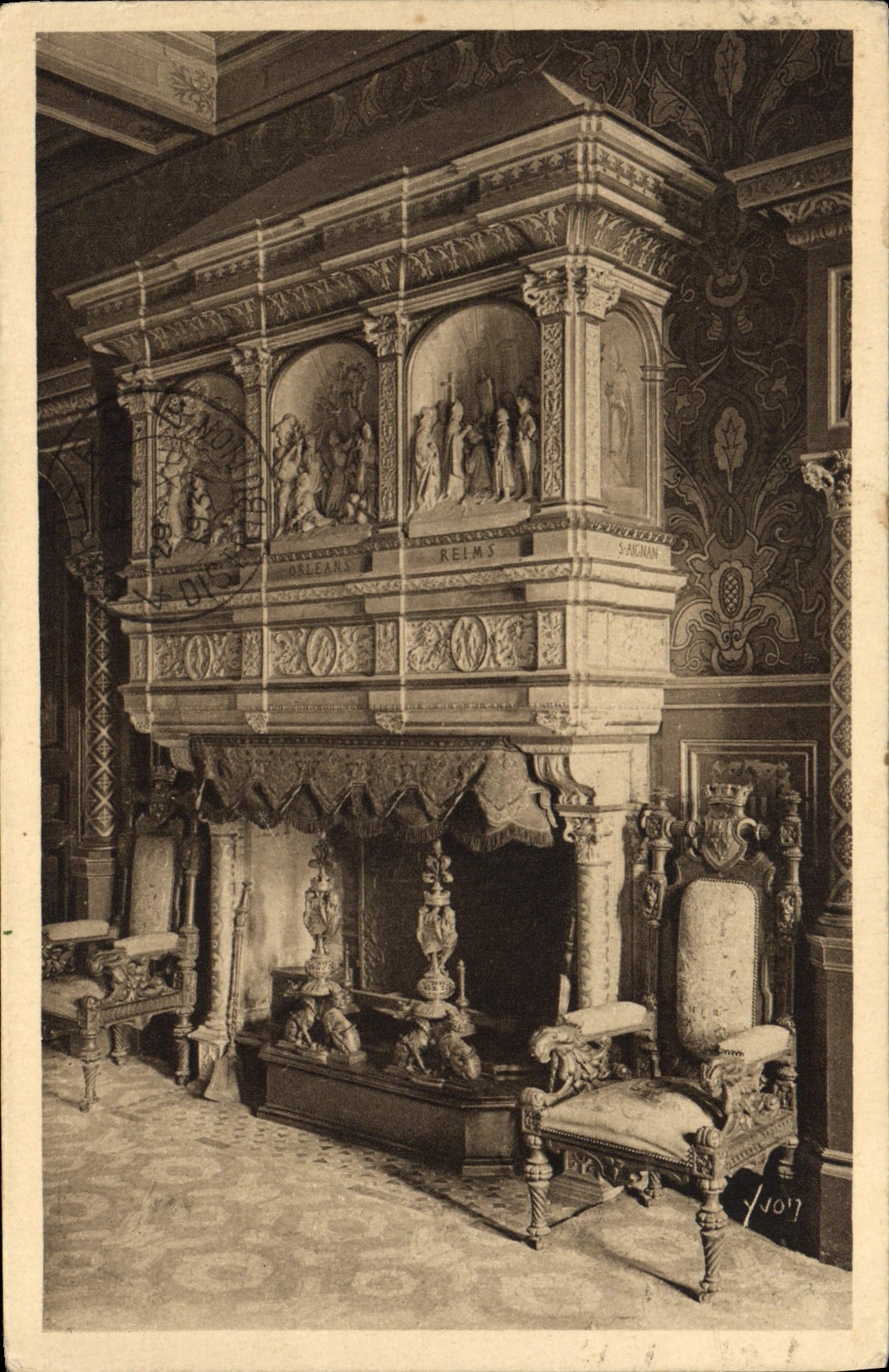 CPA Orleans Hotel de Ville Cheminee monumentale du grand salon de reception