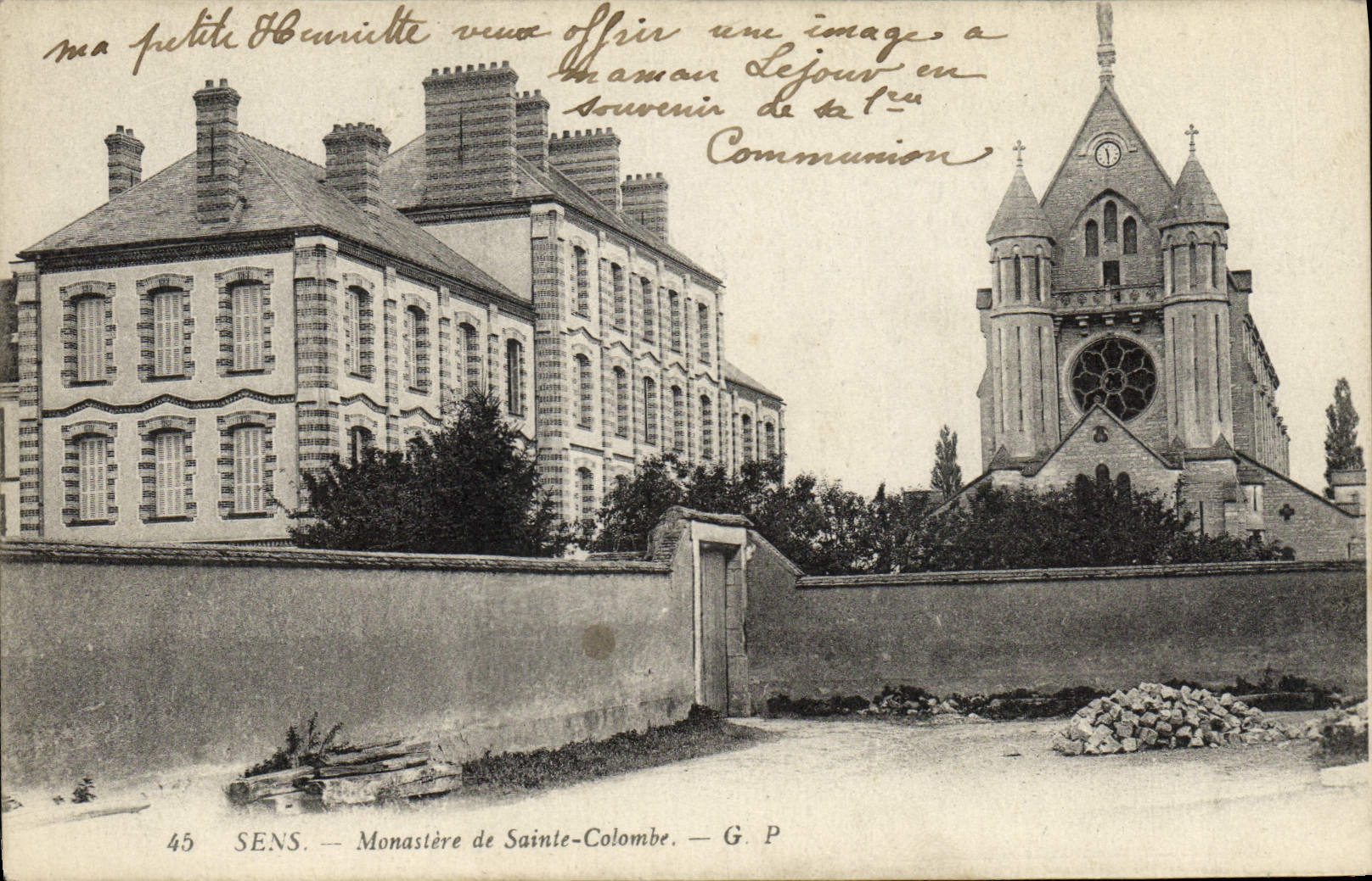 De la VENDIMIA de la POSTAL monasterio Sens Sainte de la paloma