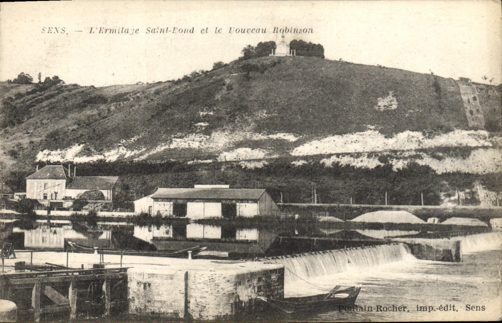 POSTAL de la VENDIMIA Sens el salto santo de la ermita y el nuevo Robinson
