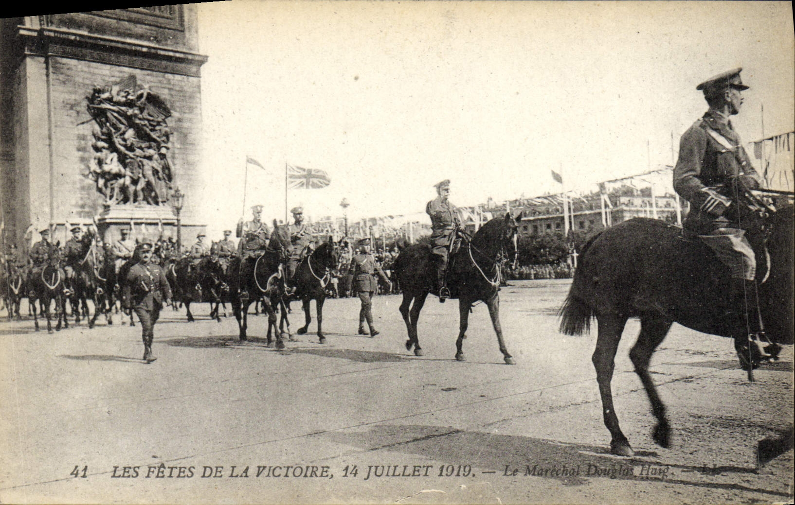 Festivales de la POSTAL de la VENDIMIA Victoire del 14 de julio de 1919 el mariscal Douglais Haig Militaria