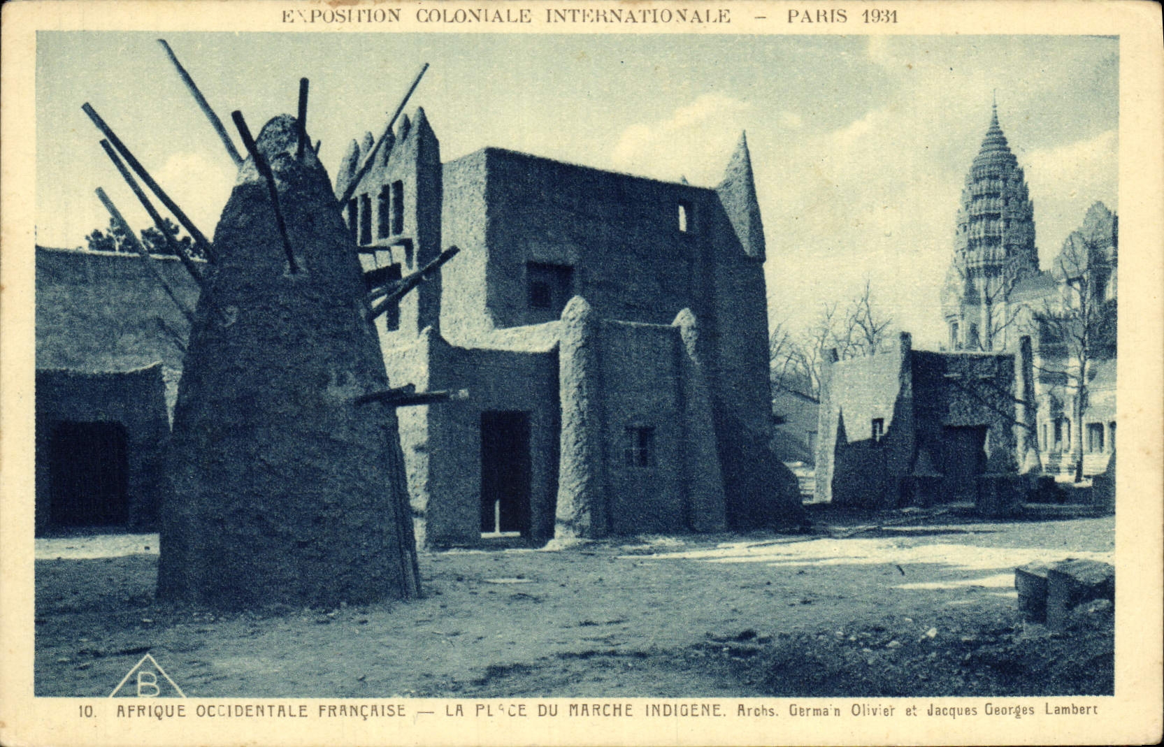 CPA Exposition Coloniale Internationale Paris 1931 Afrique occidentale Francaise La place du marche indigene 