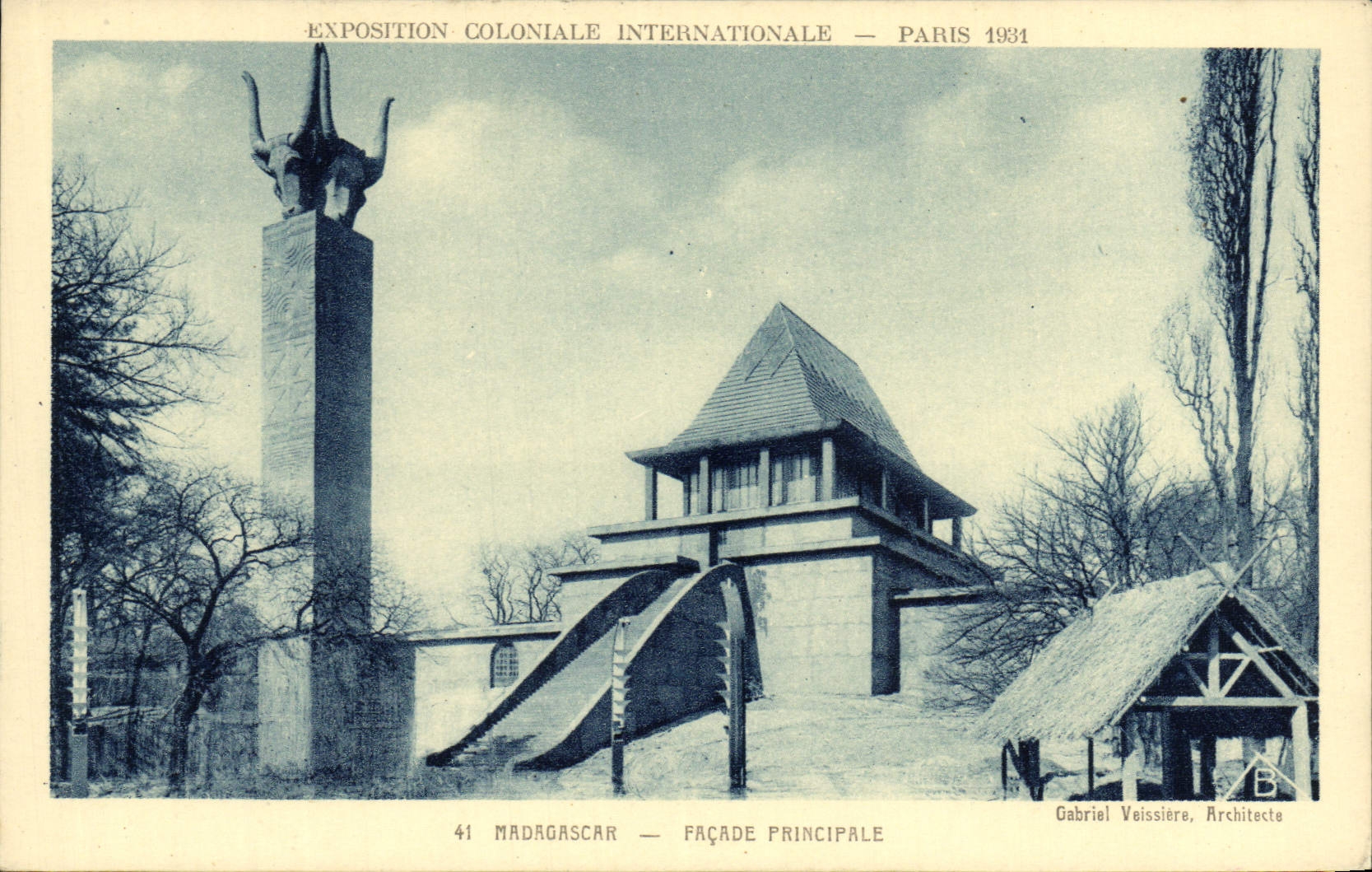 CPA Exposition Coloniale Internationale Paris 1931 Madagascar Facade principale