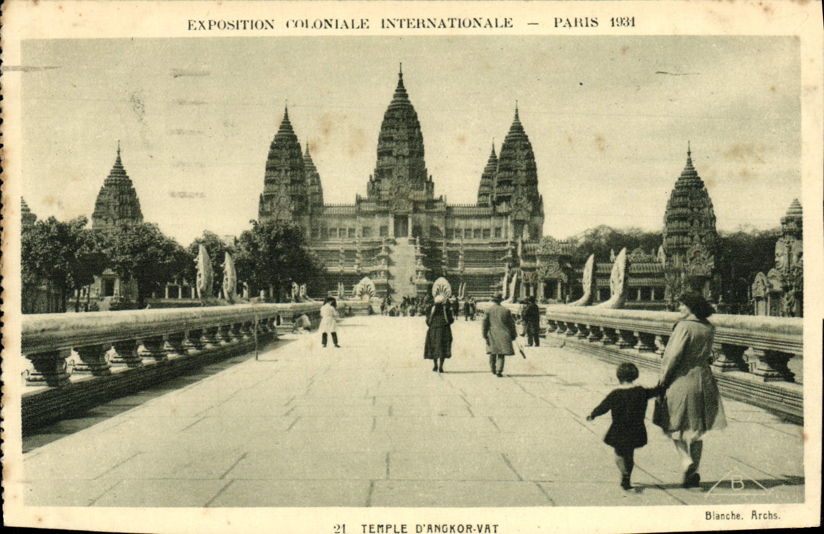 VINTAGE POSTCARD Expostion Colonlale International Paris Temple of Angkor Vat