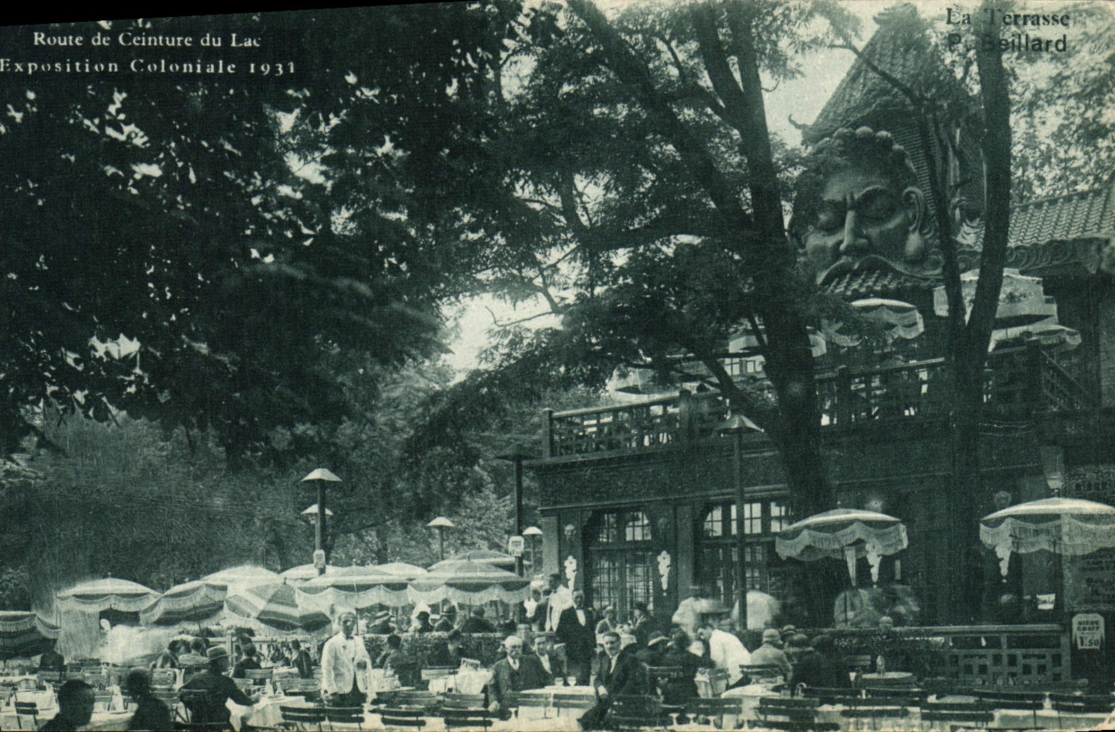 VINTAGE POSTCARD Fair Colonial International Paris 1931 Route of belt of the lake
