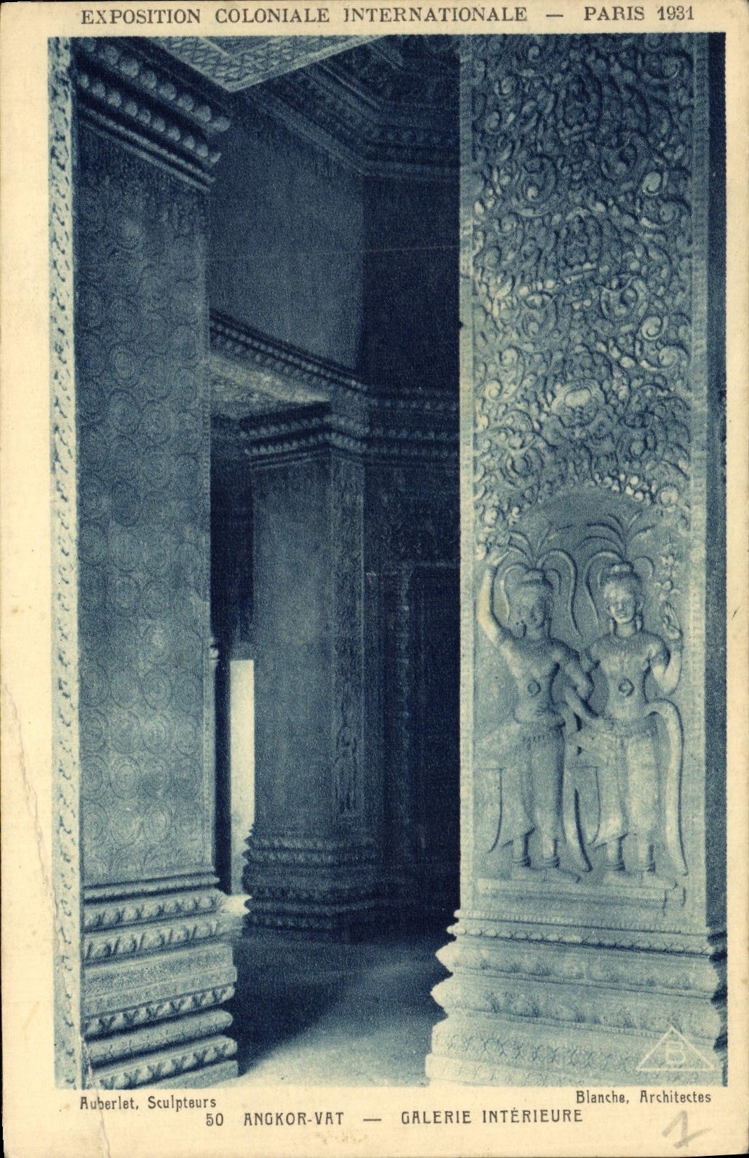 CPA Exposition Coloniale Internationale Paris 1931 Angkor Vat Galerie interieure