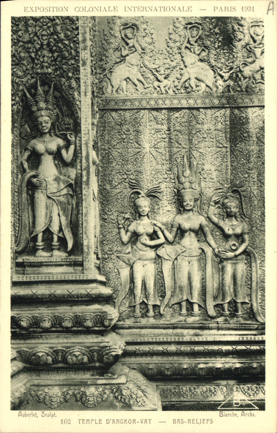 CPA Exposition Coloniale Internationale Paris 1931 Temple d'Angkor Vat Bas reliefs