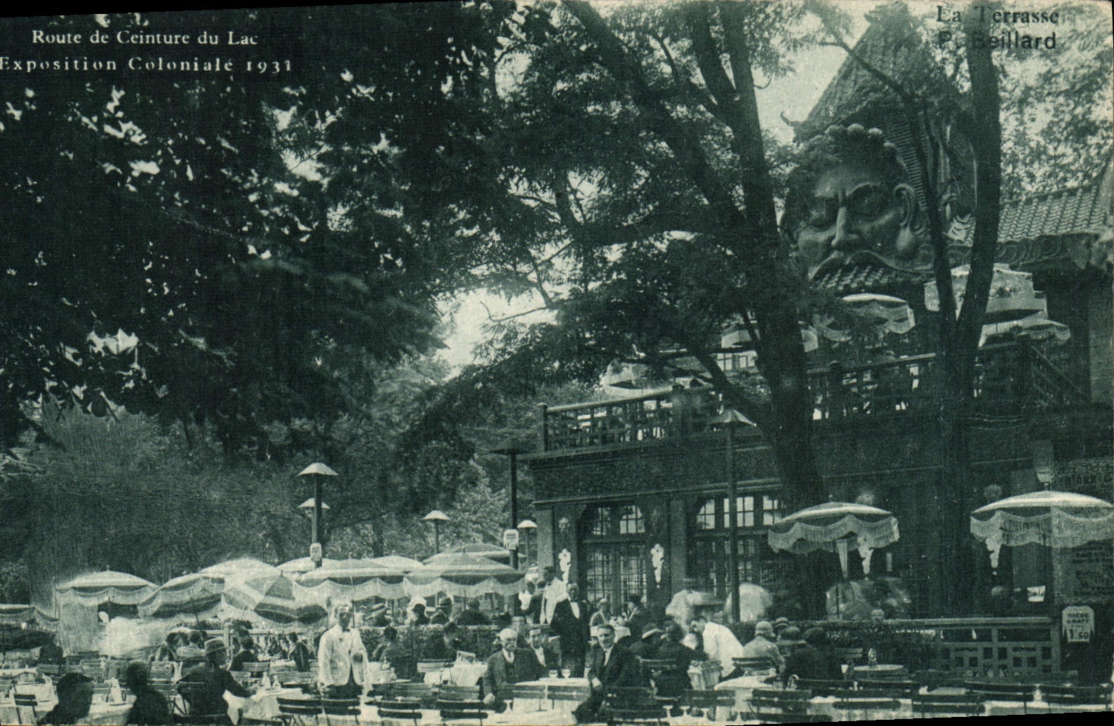 VINTAGE POSTCARD Exposition Colonial International Paris 1931 Route de girdles lake