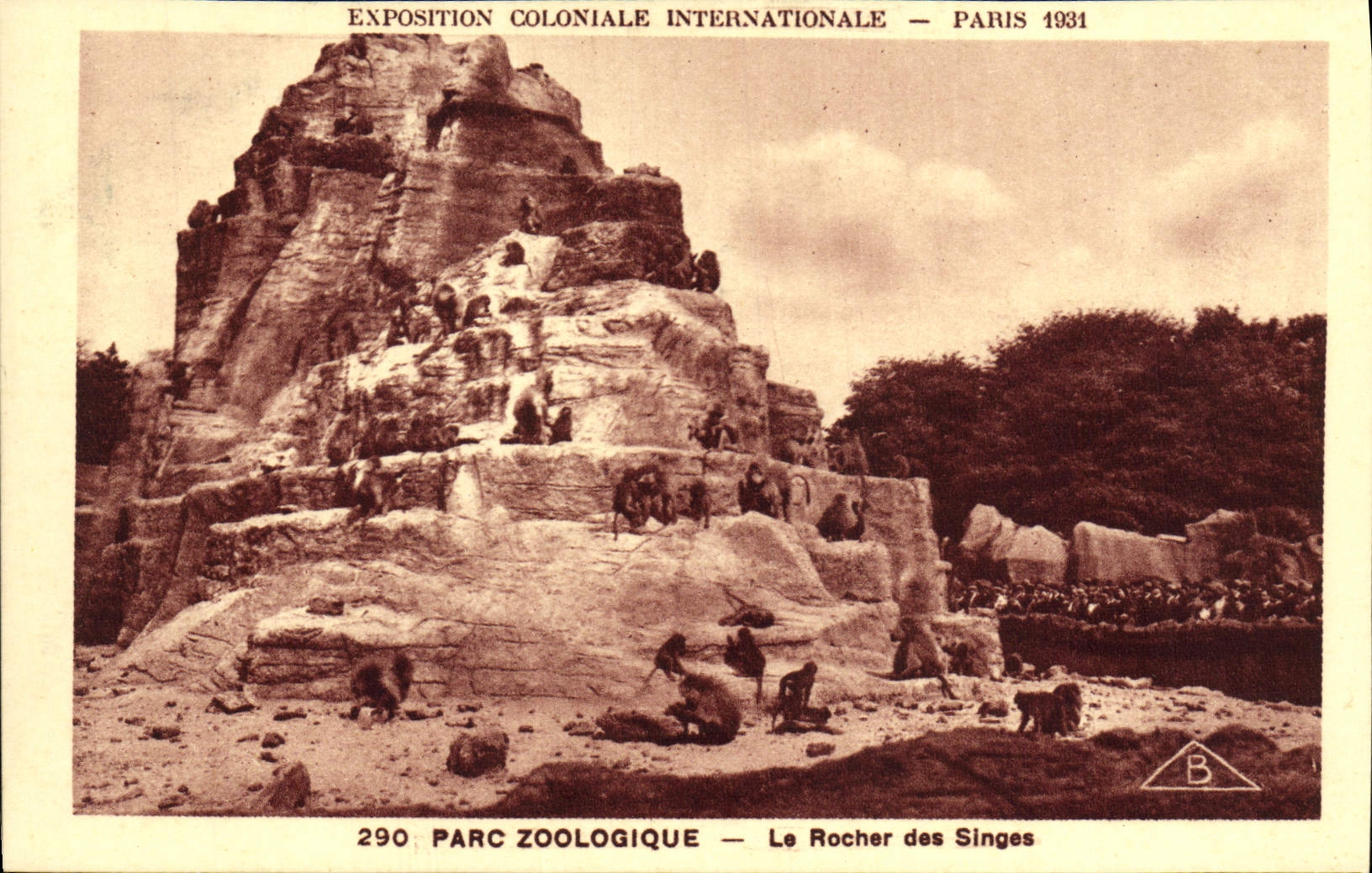 CPA Exposition Coloniale Internationale De Paris Parc Zoologique Zoo Le rocher des singes