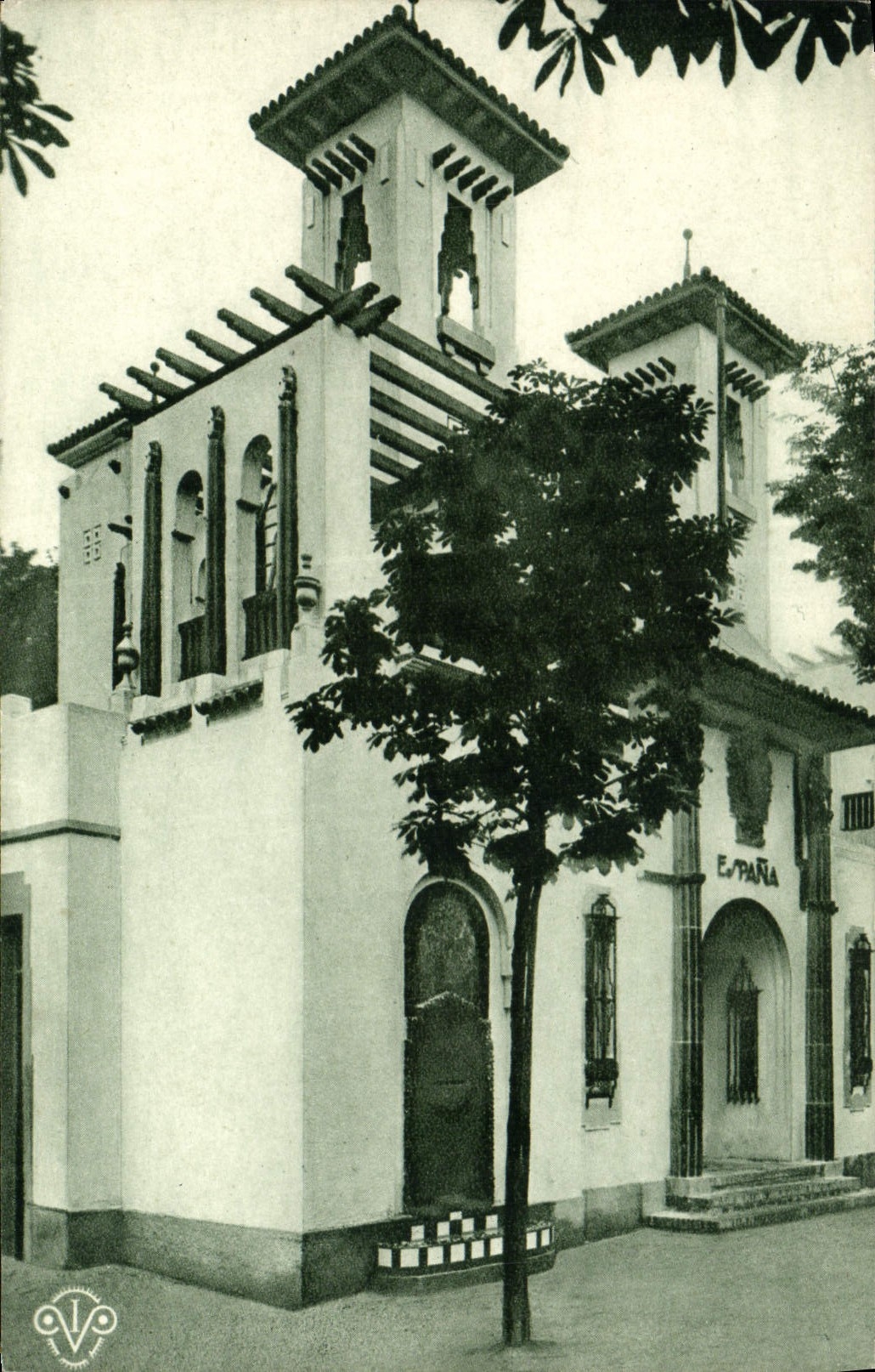 Exposición internacional de la POSTAL de la VENDIMIA de los artes decorativos París la casa de España