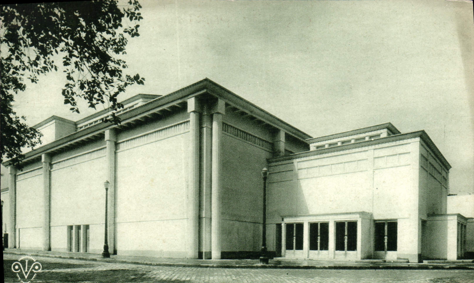 Exposición internacional de la POSTAL de la VENDIMIA de los artes decorativos París el teatro