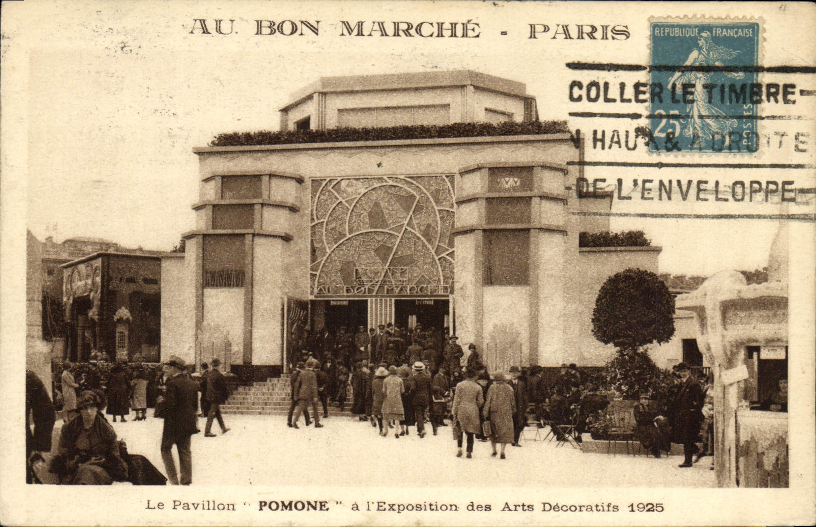 Exposición internacional de París de la POSTAL de la VENDIMIA de la casa decorativa 1925 de Pomone de los artes