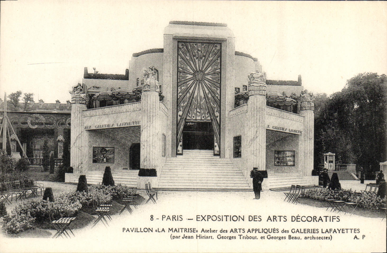 La exposición internacional de París de la POSTAL de la VENDIMIA de artes decorativos contiene el control de Aceher de los artes aplicados de las galerías de Lafa