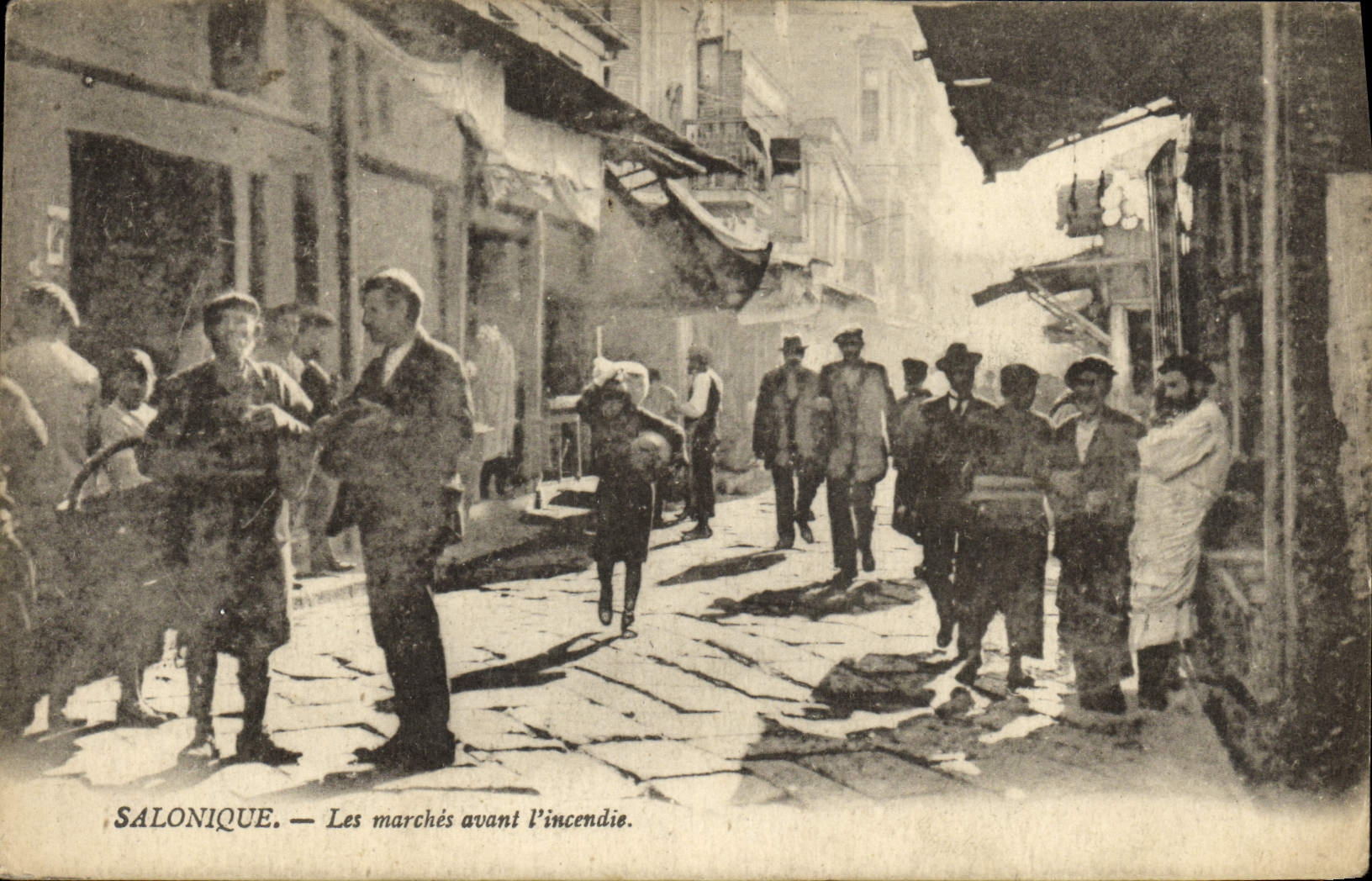 VINTAGE POSTCARD Salonique Steps Before the Fire