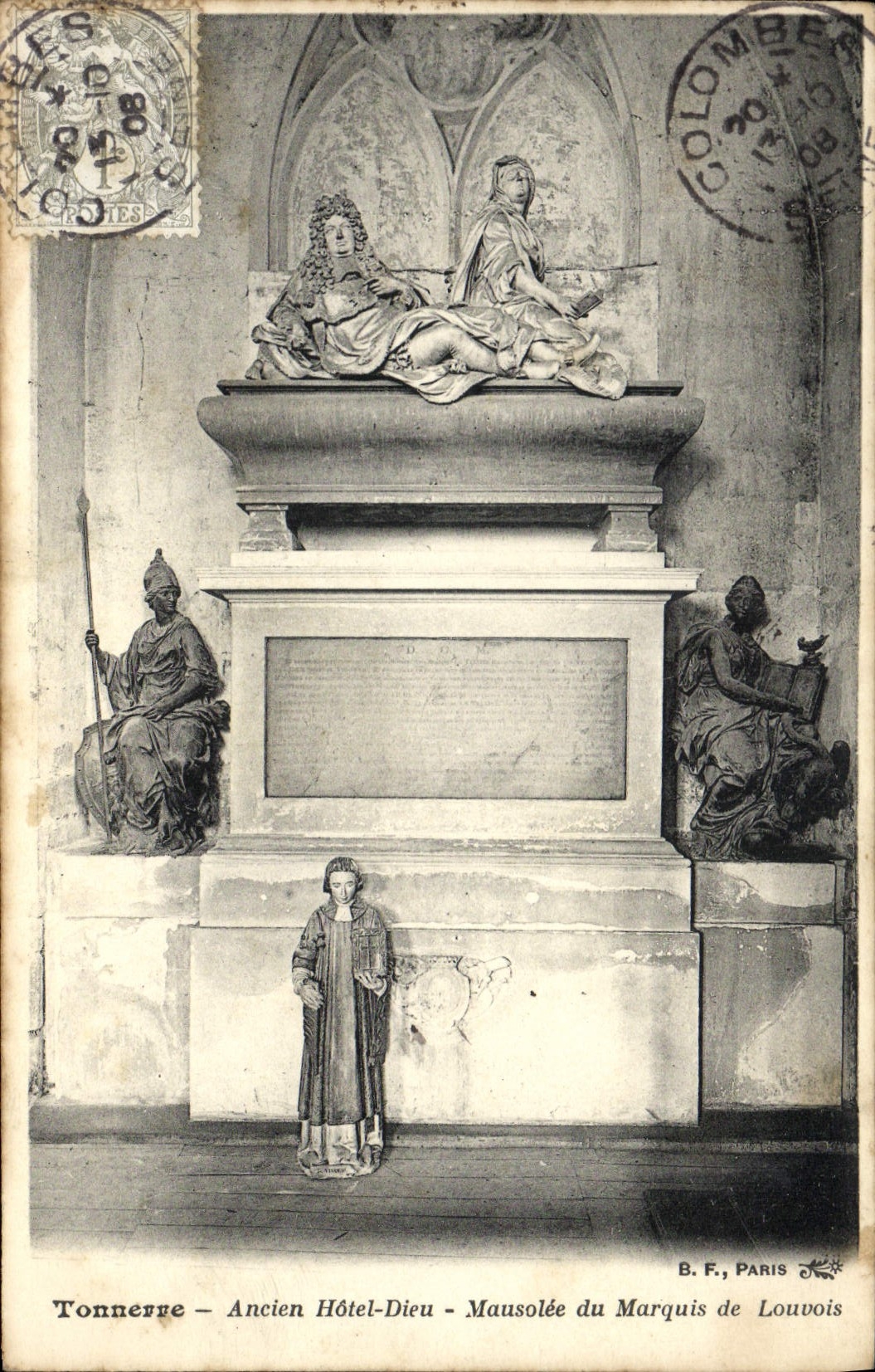 VINTAGE POSTCARD Thunder Old Hotel God Mausoleum Of the Marquis De Louvois