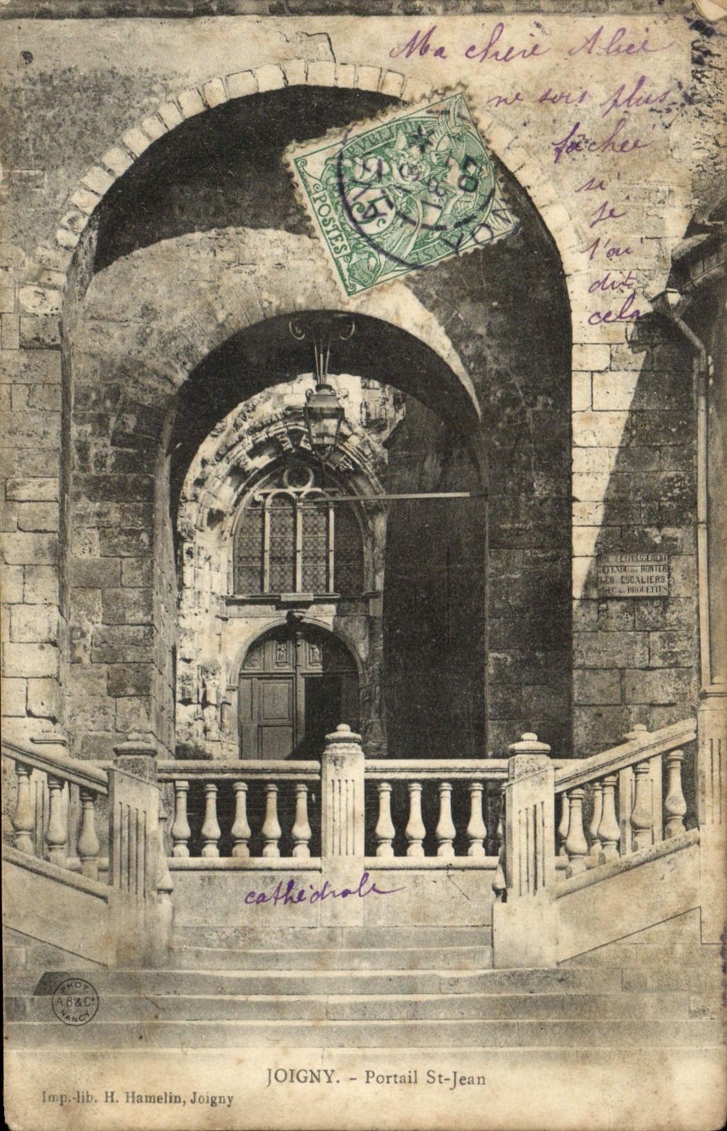 VINTAGE POSTCARD Joigny Gate St Jean