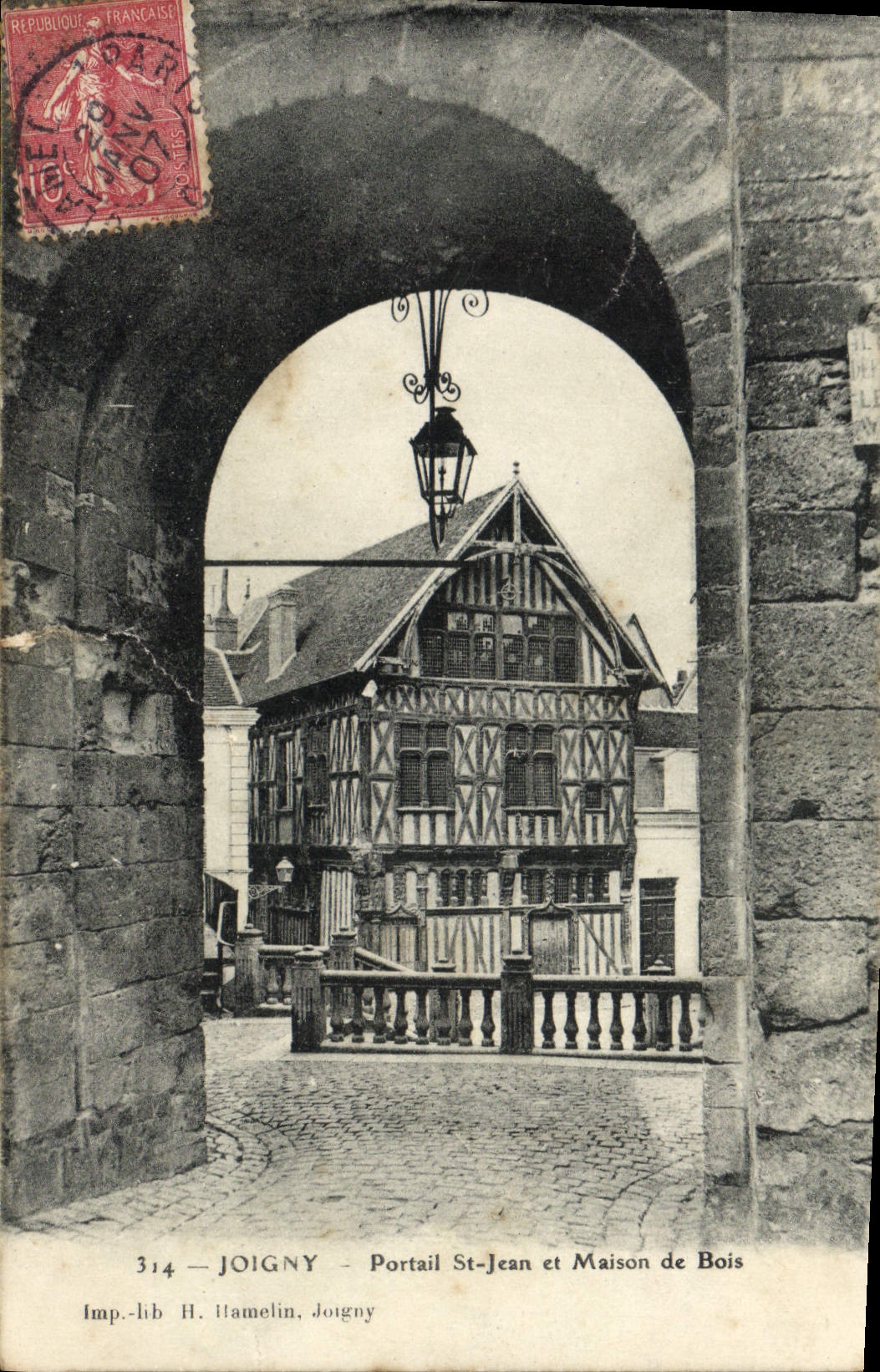 VINTAGE POSTCARD Joigny Gate St Jean And Wood Maison