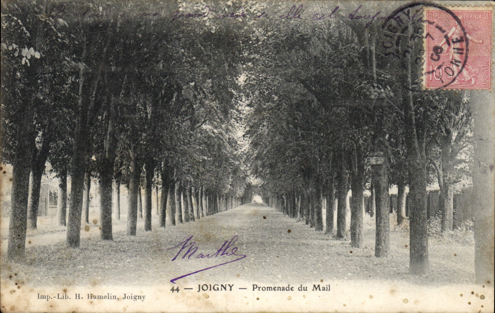 CPA Joigny Promenade Du Mail