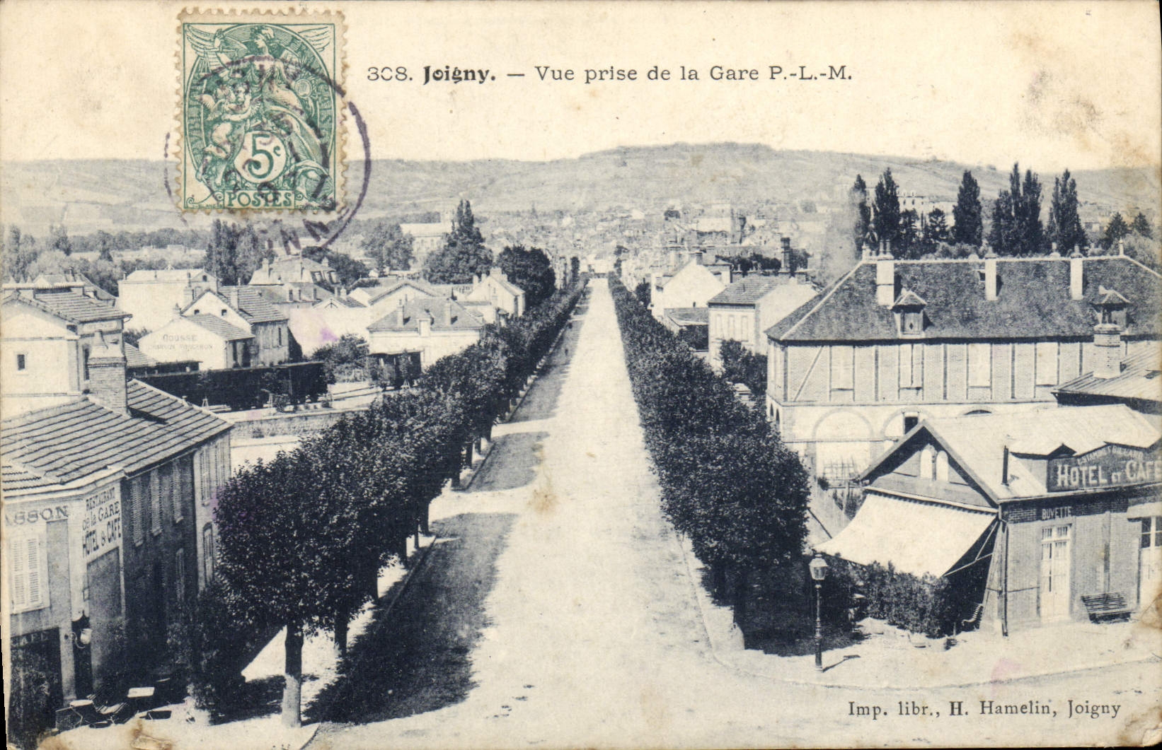 VINTAGE POSTCARD Joigny Seen from Of Station PLM