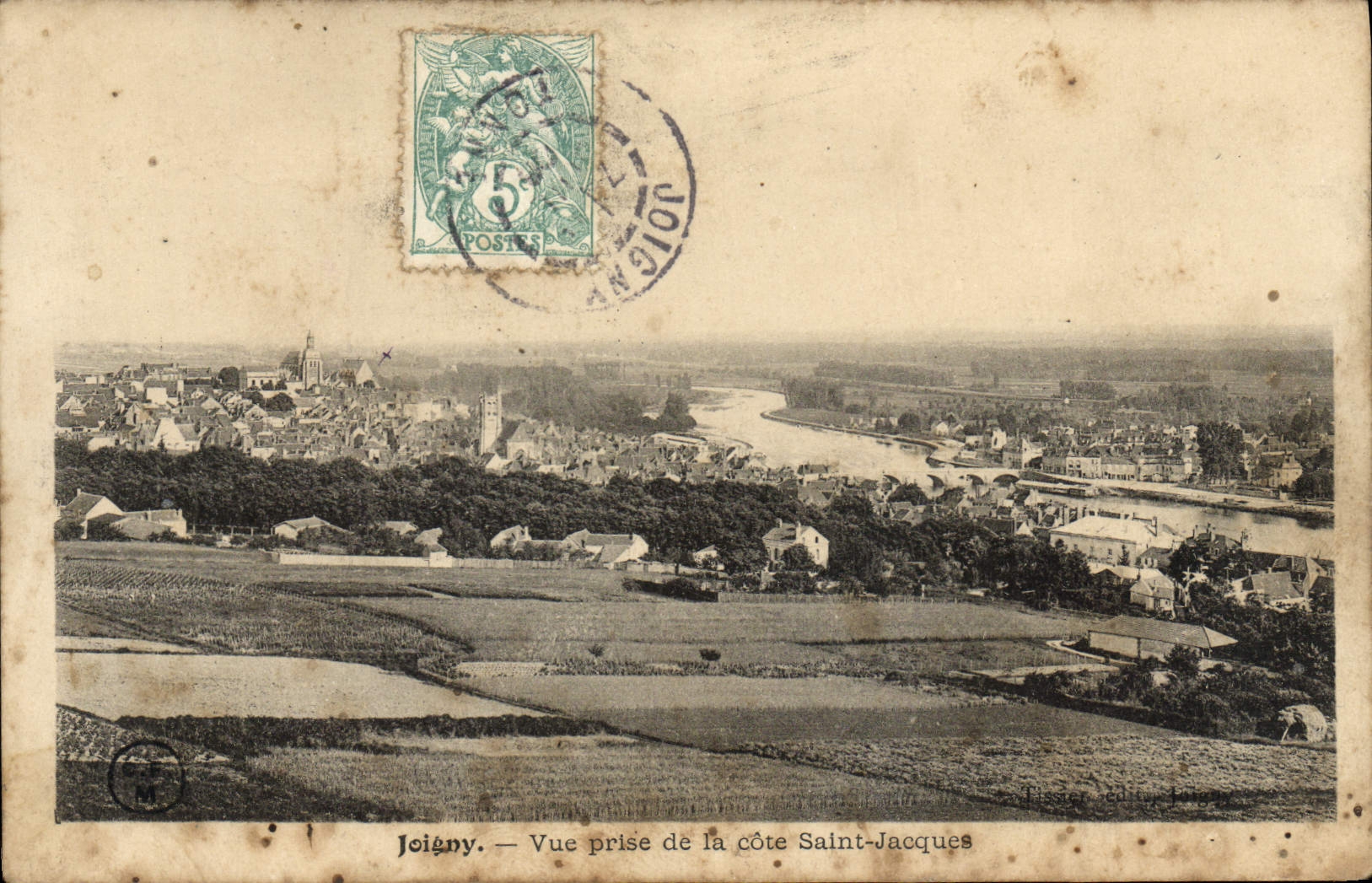 VINTAGE POSTCARD Joigny Seen from Of the Dimension Jacques Saint