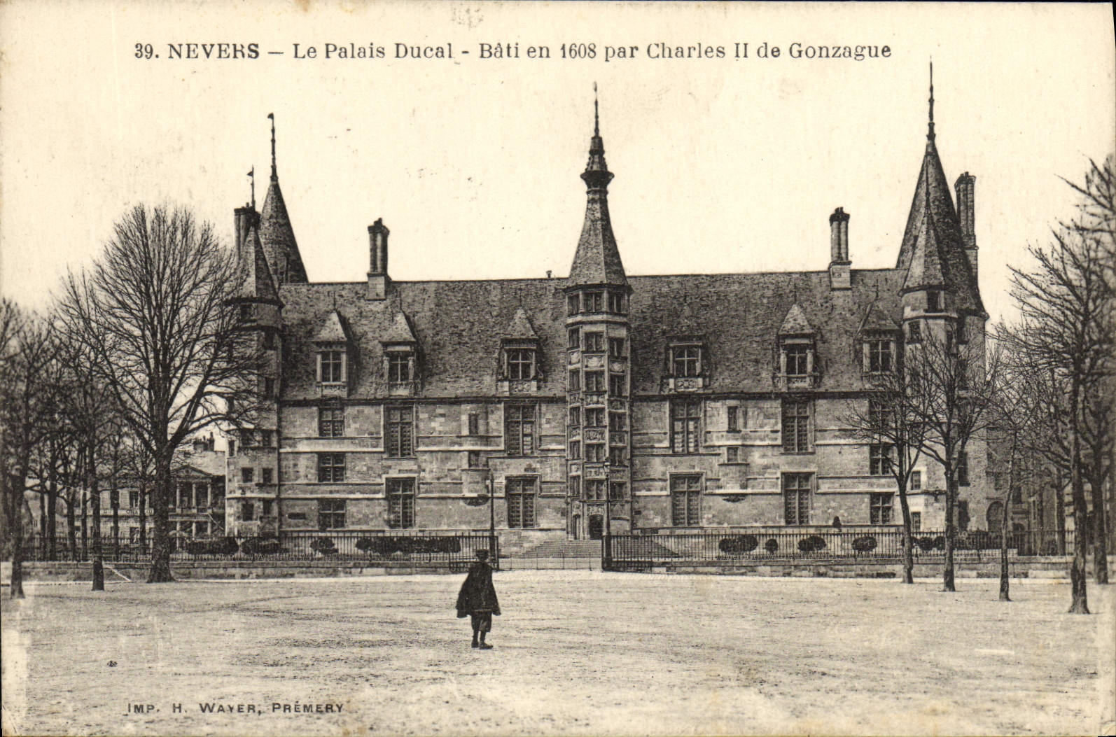 POSTAL Nevers de la VENDIMIA que el paladar ducal construyó en 1608 por Charles II De Gonzague