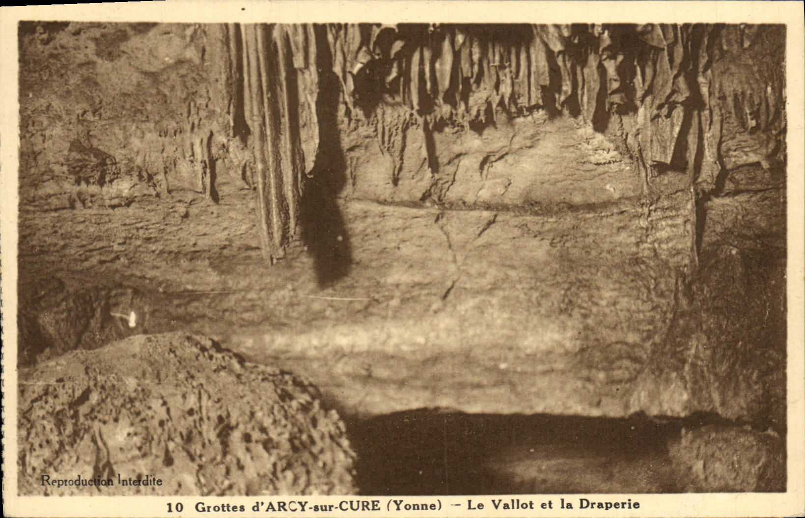 VINTAGE POSTCARD Cave D' Arcy On Cure Vallot And Drapery